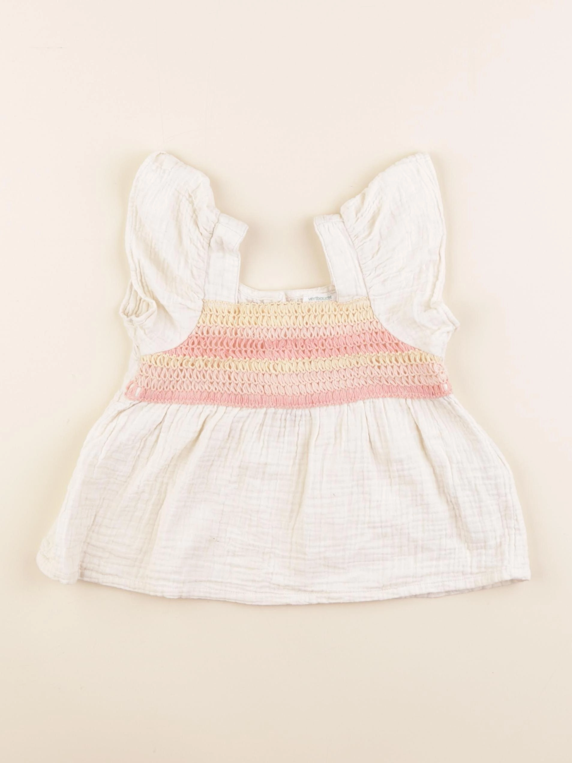Vertbaudet - blouse beige - 2 ans
