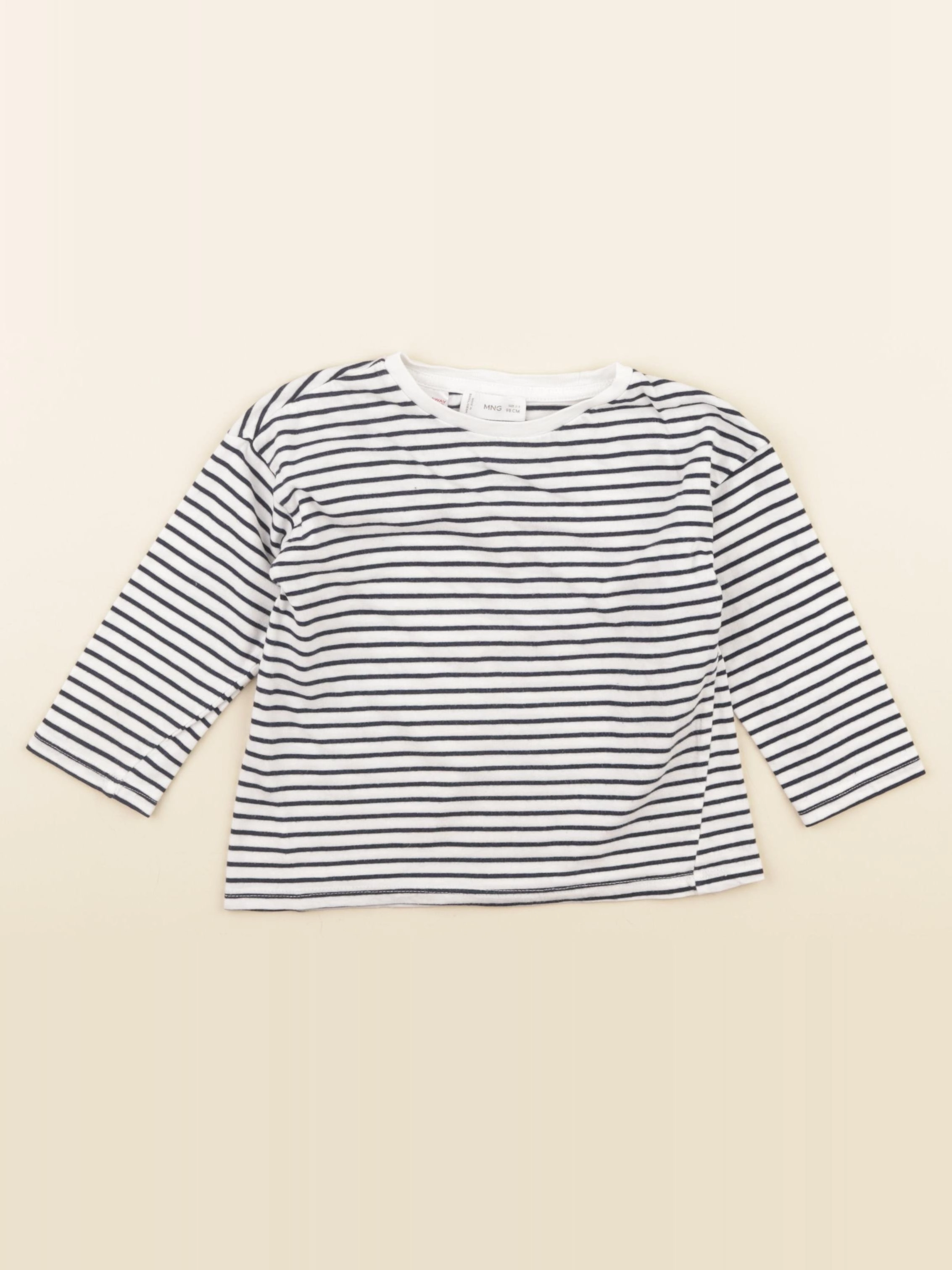 Mango - tee-shirt blanc, bleu - 2/3 ans