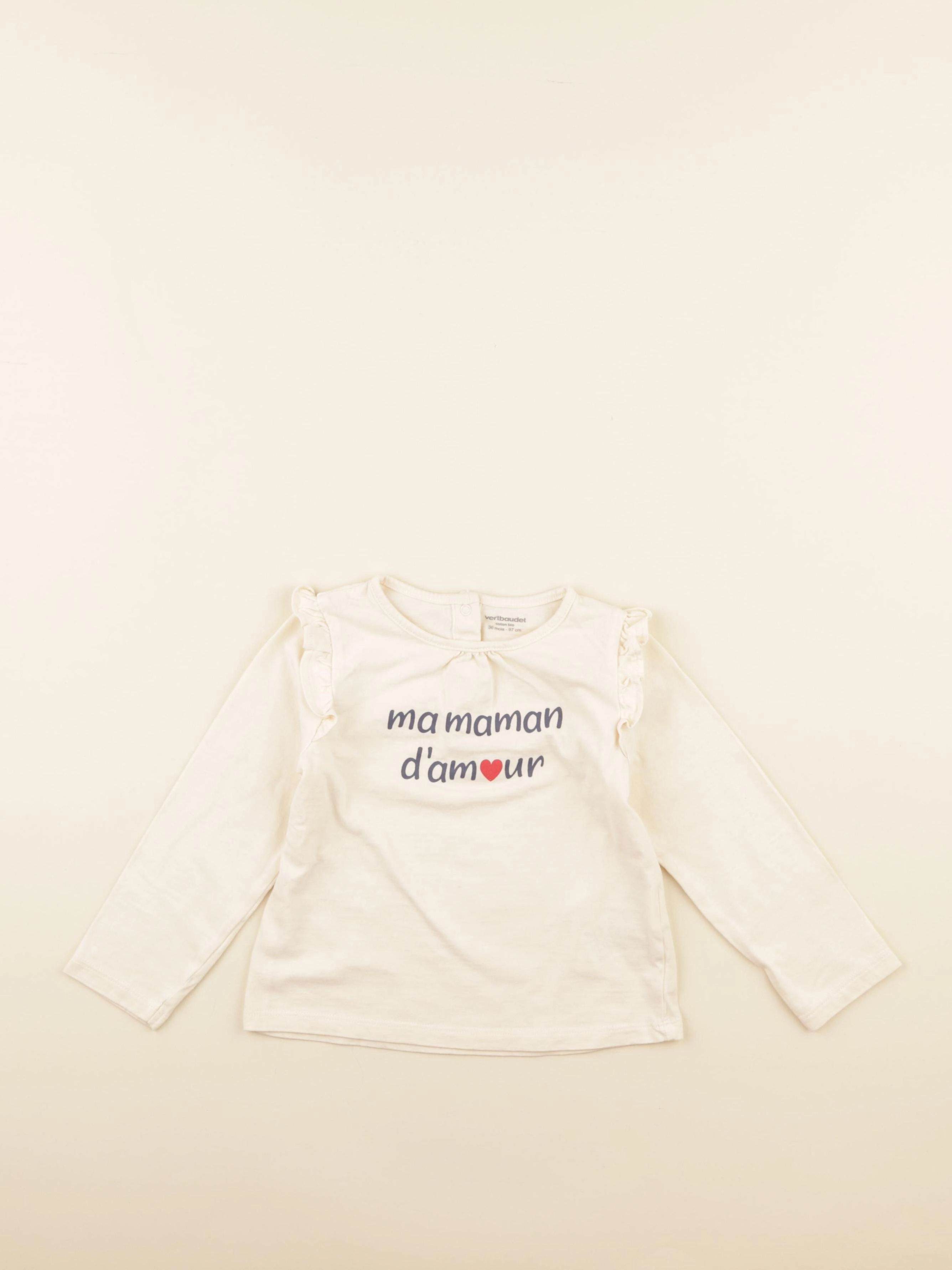 Vertbaudet - tee-shirt beige - 36 mois