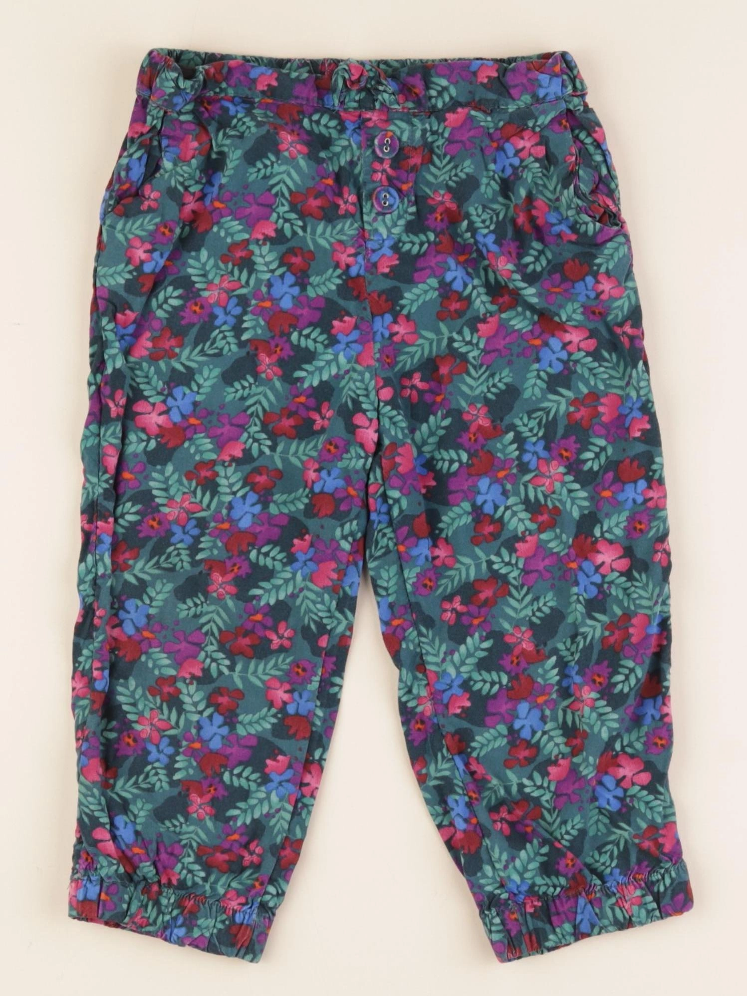 Vertbaudet - pantalon bleu, vert - 5 ans