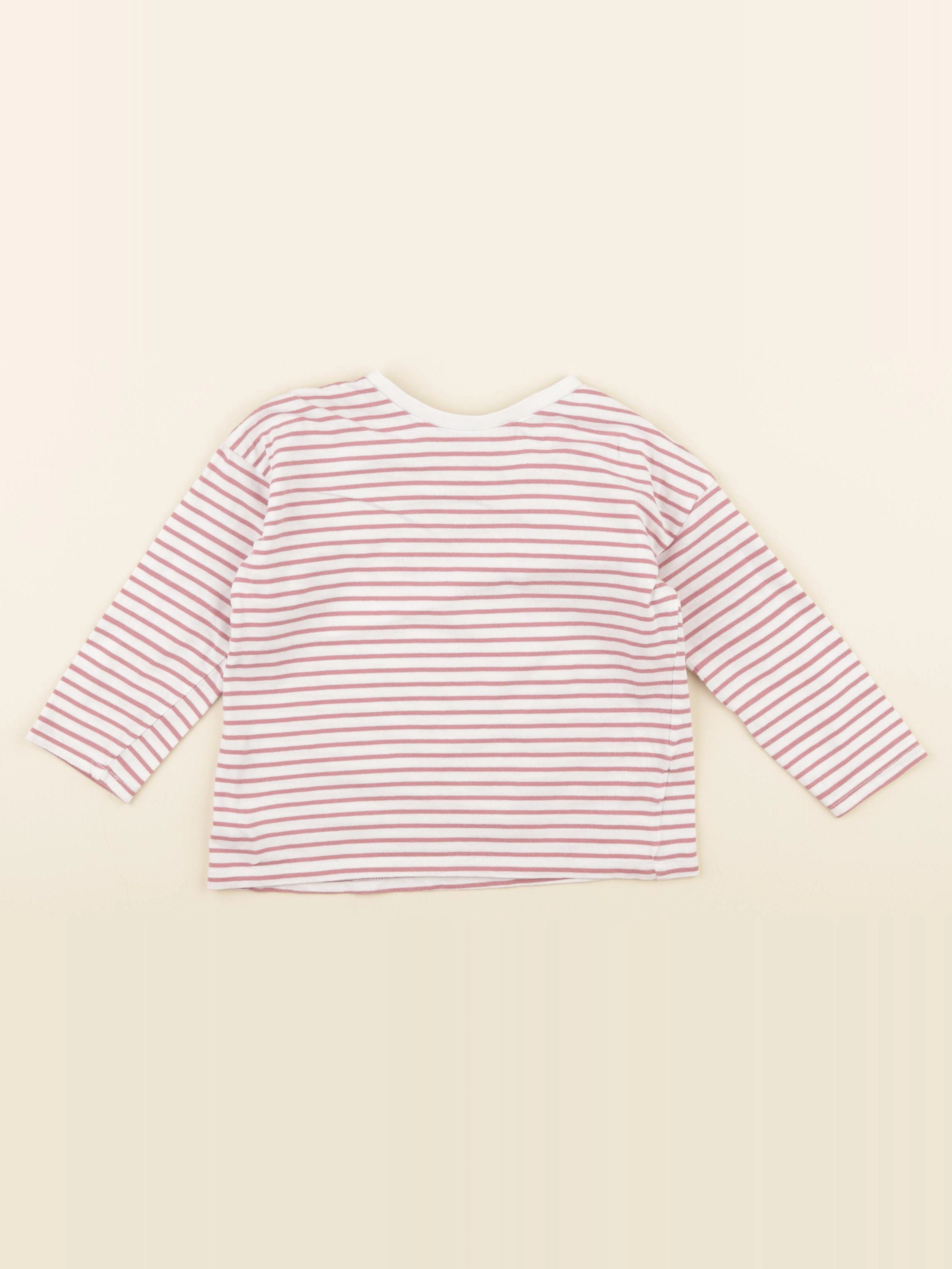 Mango - tee-shirt blanc, rose - 2/3 ans