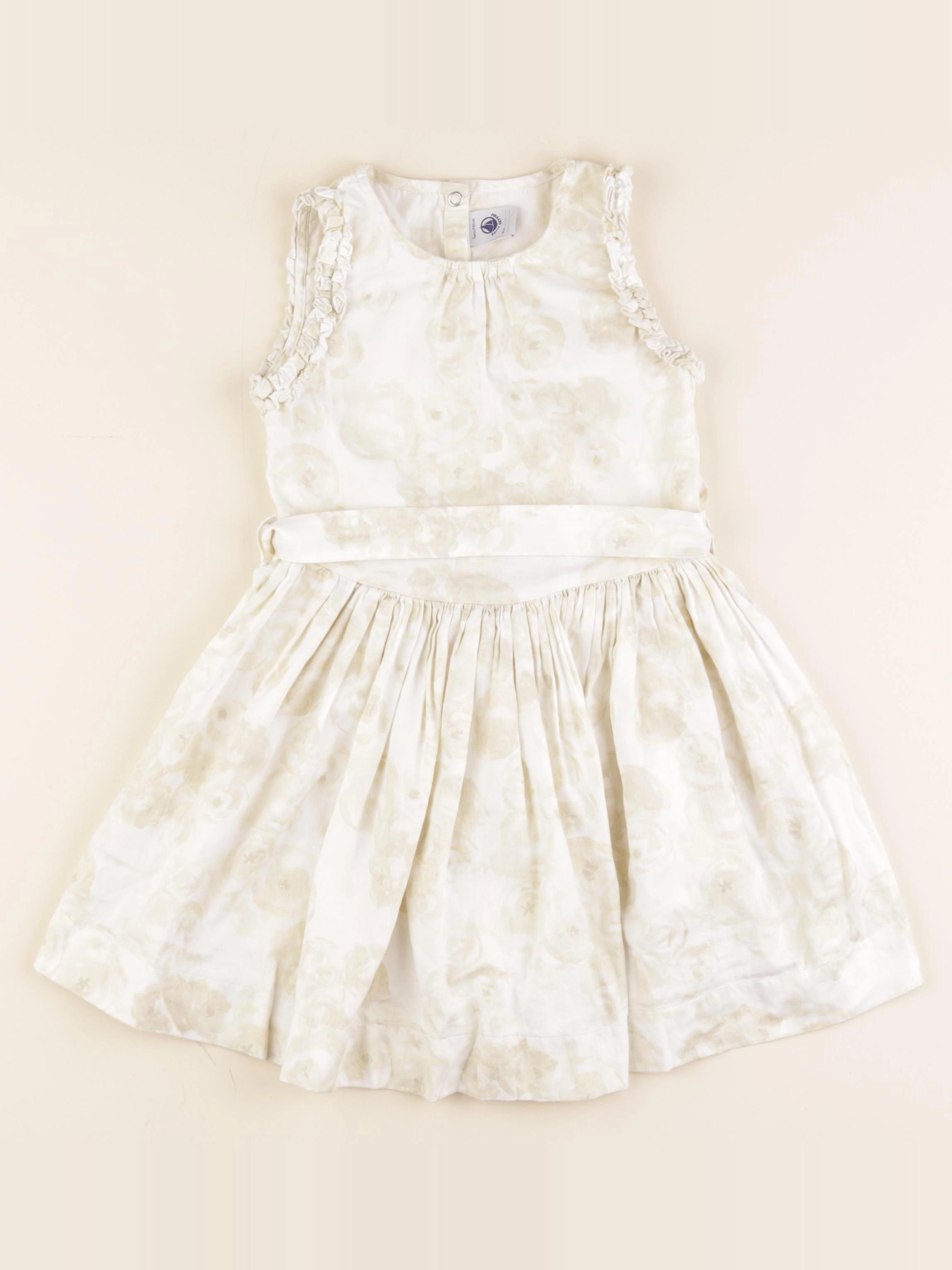 Petit Bateau - robe blanc, or - 5 ans