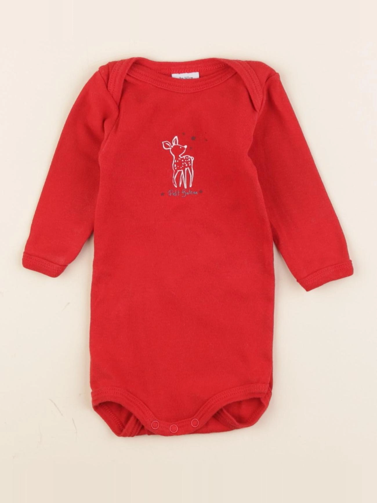 Petit Bateau - body rouge - 3 mois