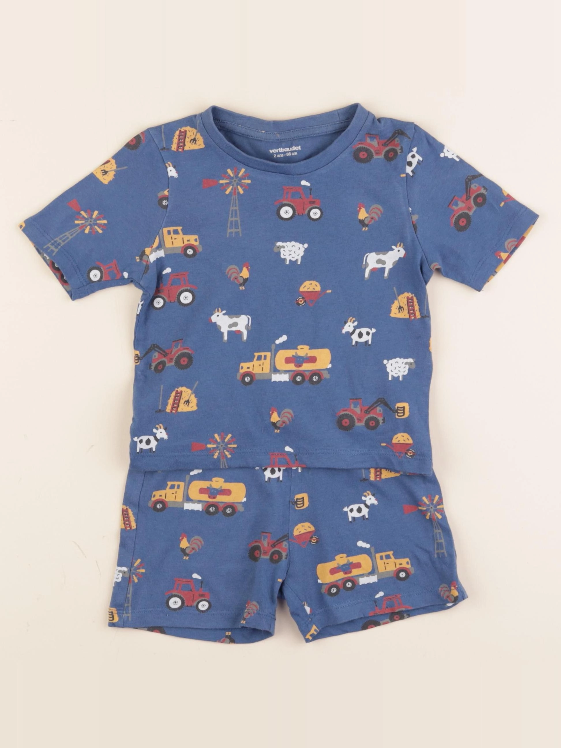 Vertbaudet - pyjama coton bleu - 2 ans