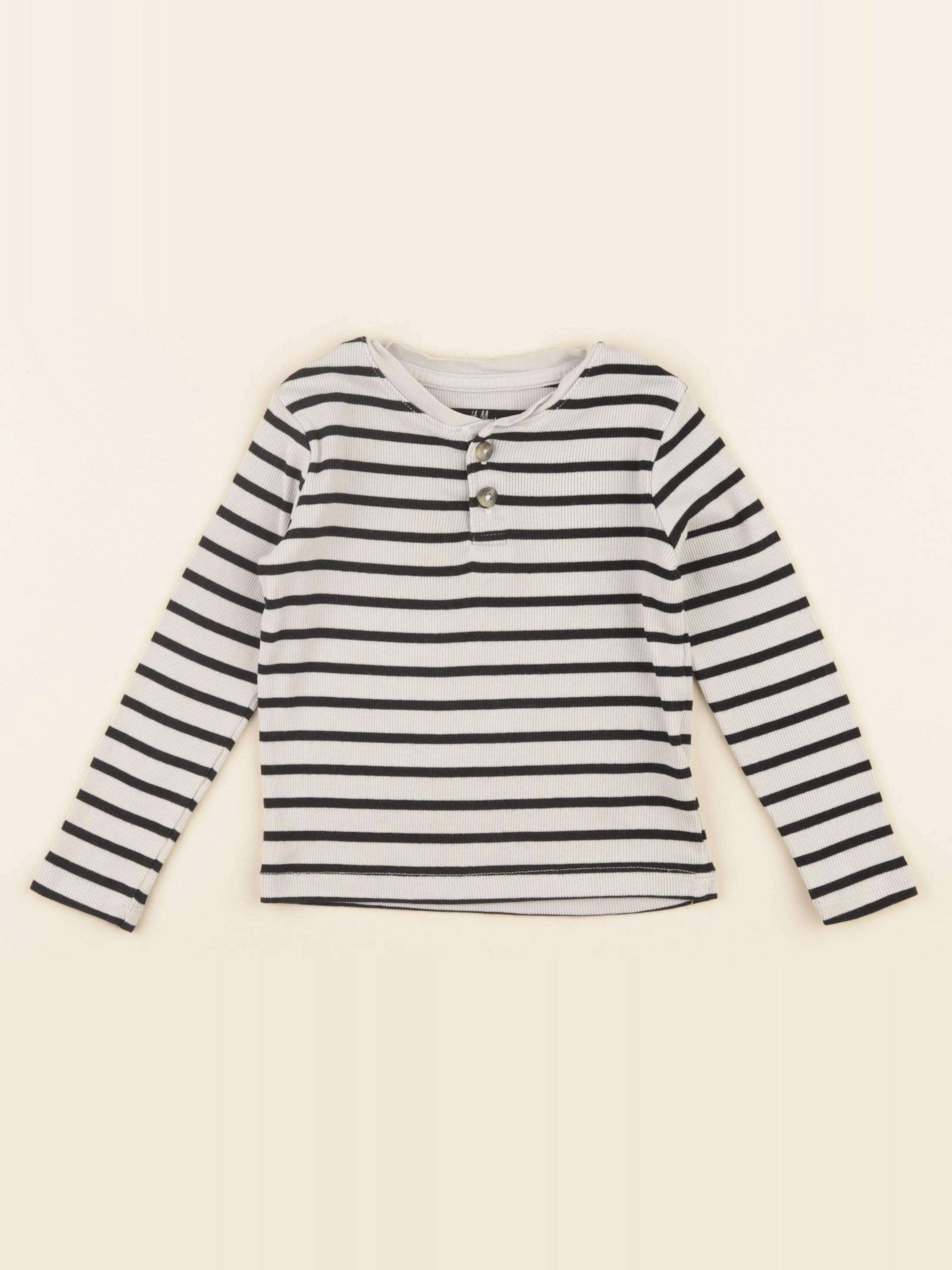 H&M - tee-shirt beige, noir - 18/24 mois