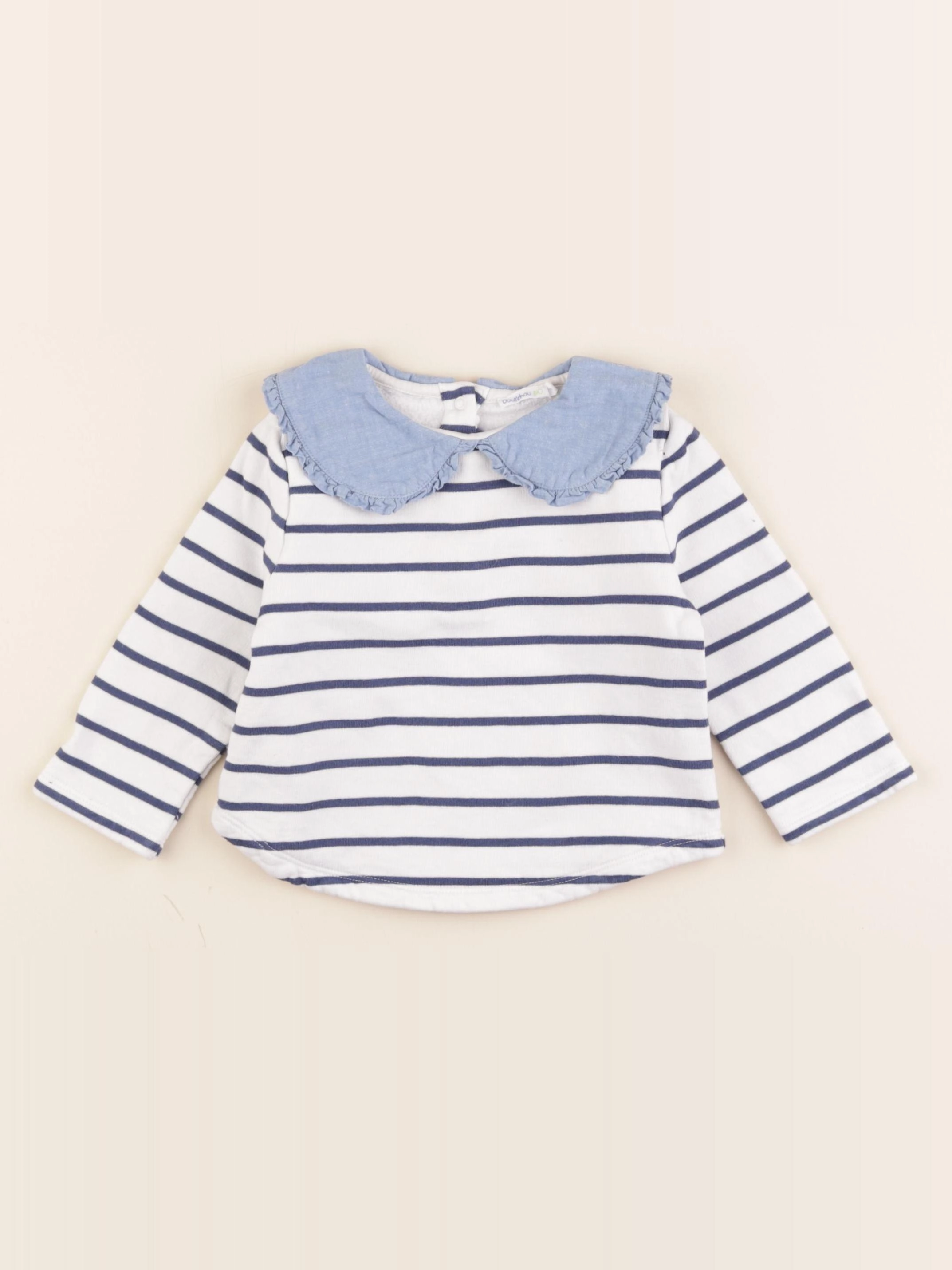 Boutchou - sweat bleu, blanc - 18 mois