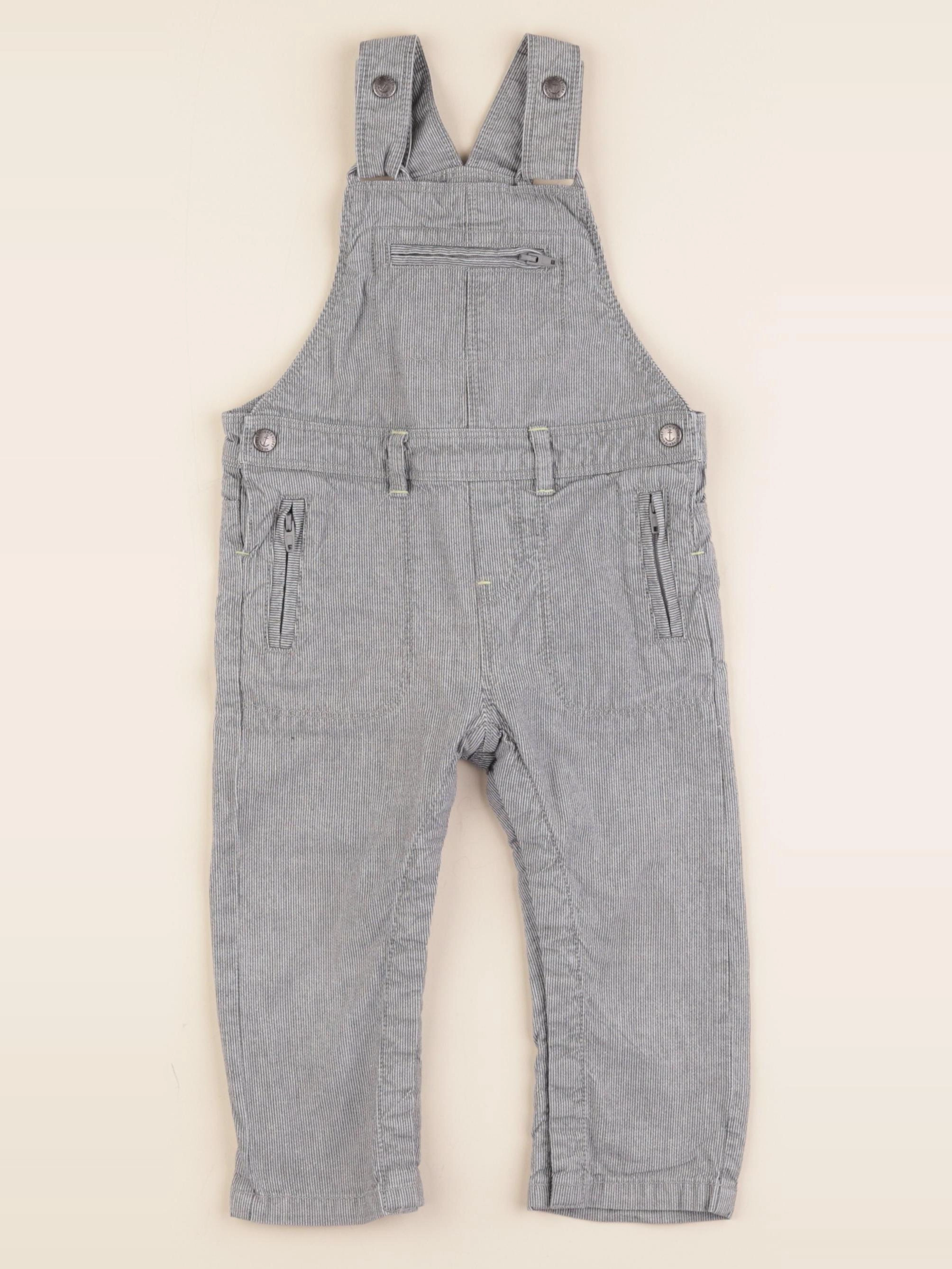 Vertbaudet - salopette blanc, bleu - 18 mois