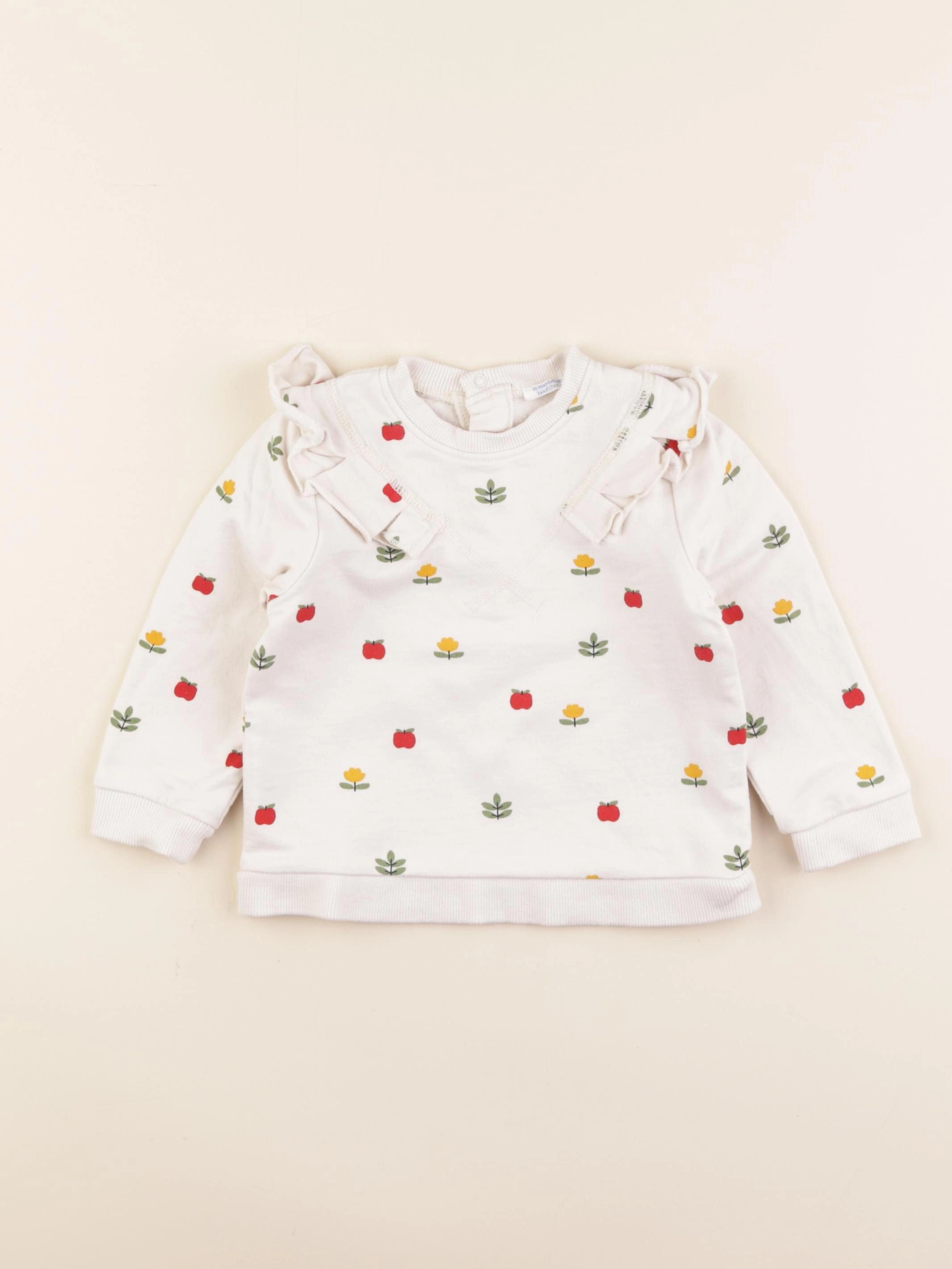 Boutchou - sweat blanc, multicolore - 18 mois