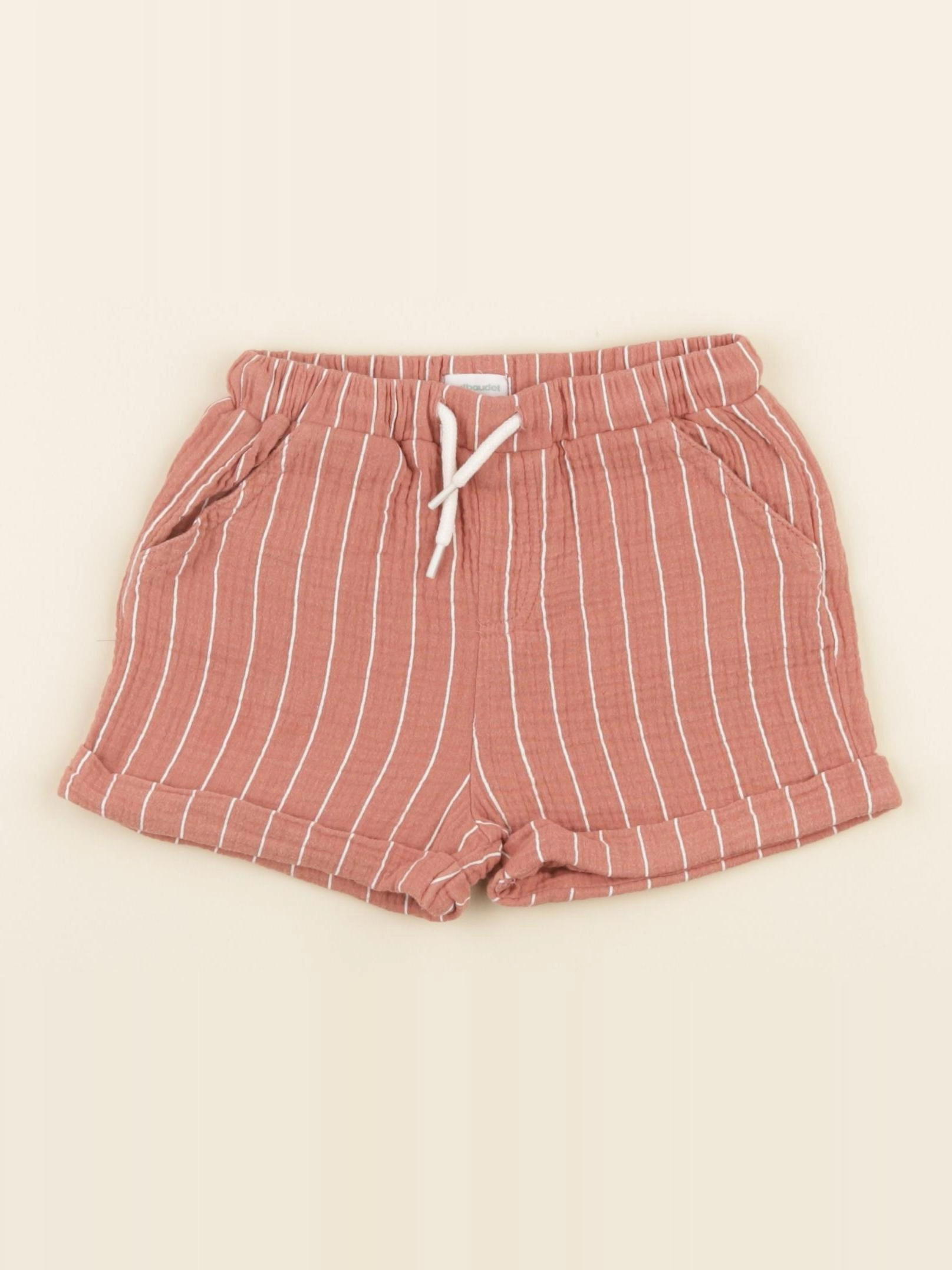 Vertbaudet - short orange, blanc - 36 mois