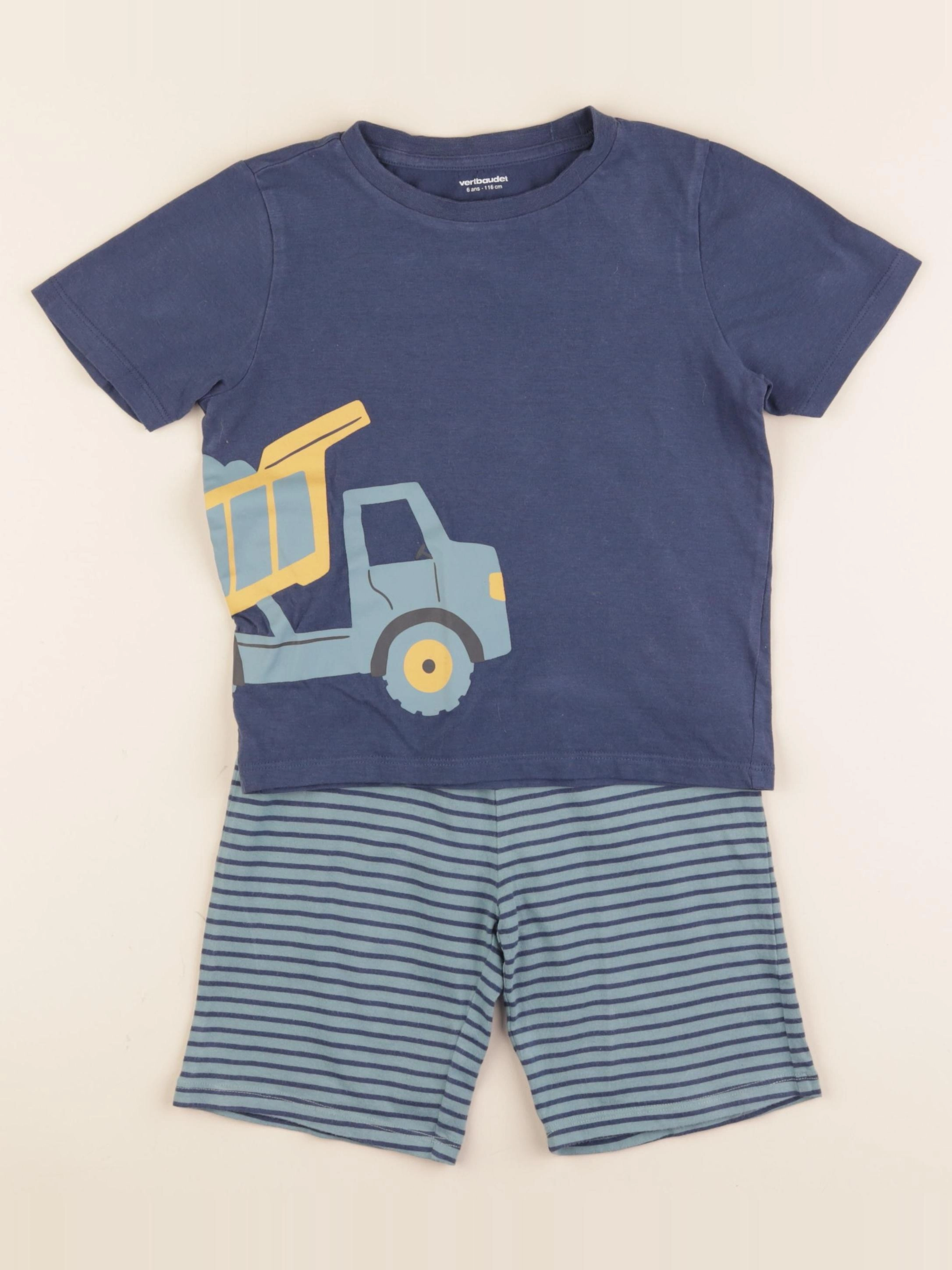 Vertbaudet - pyjama coton bleu - 6 ans
