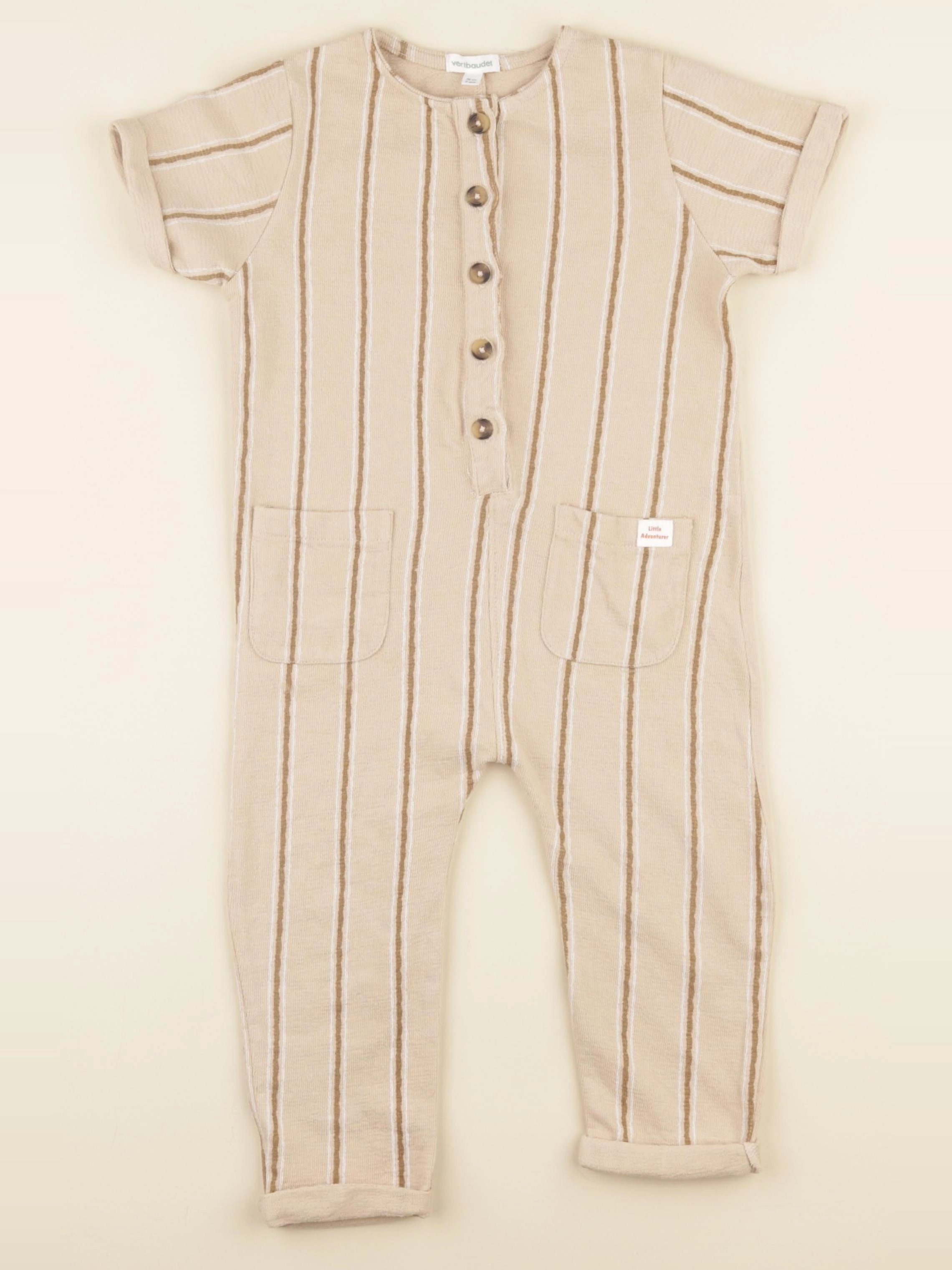 Vertbaudet - combinaison beige, marron - 2 ans