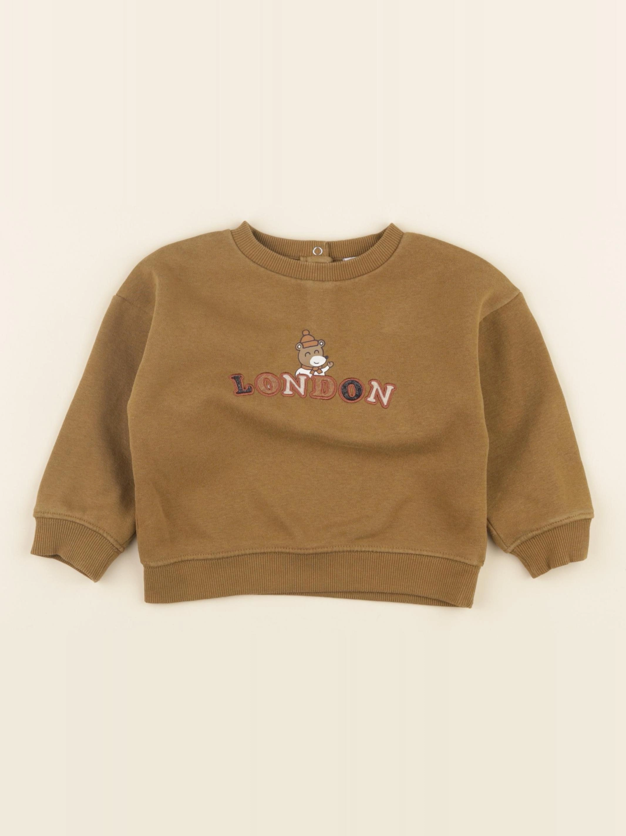 Vertbaudet - sweat marron - 24 mois