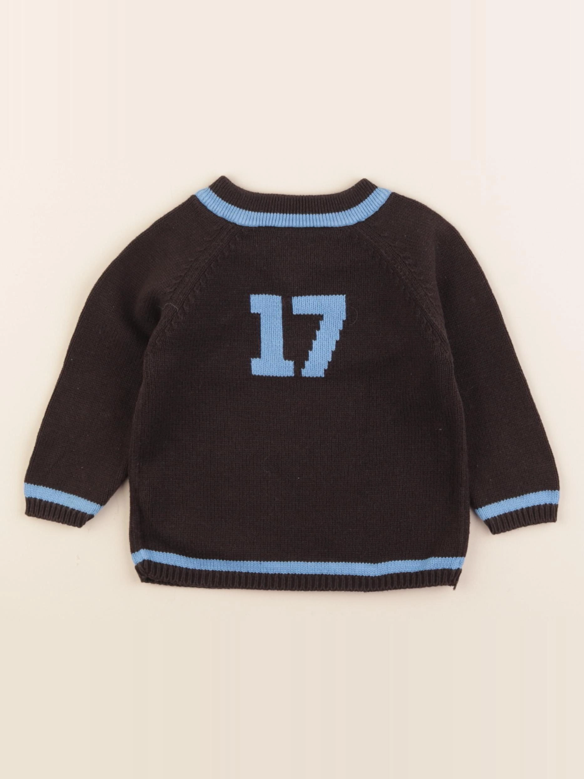 Tartine & Chocolat - pull imprimé au dos gris - 18 mois