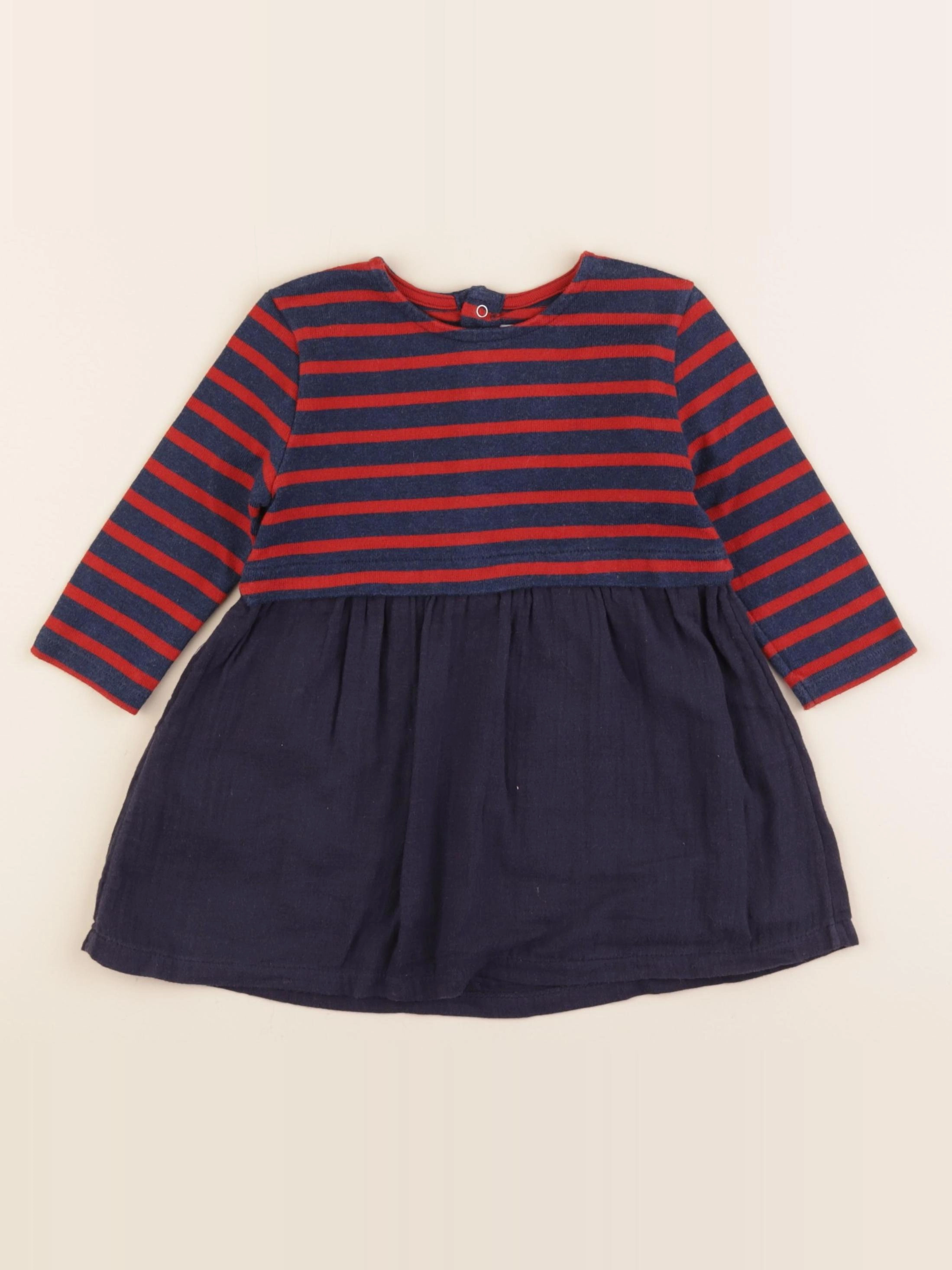 Petit Bateau - robe bleu - 18 mois