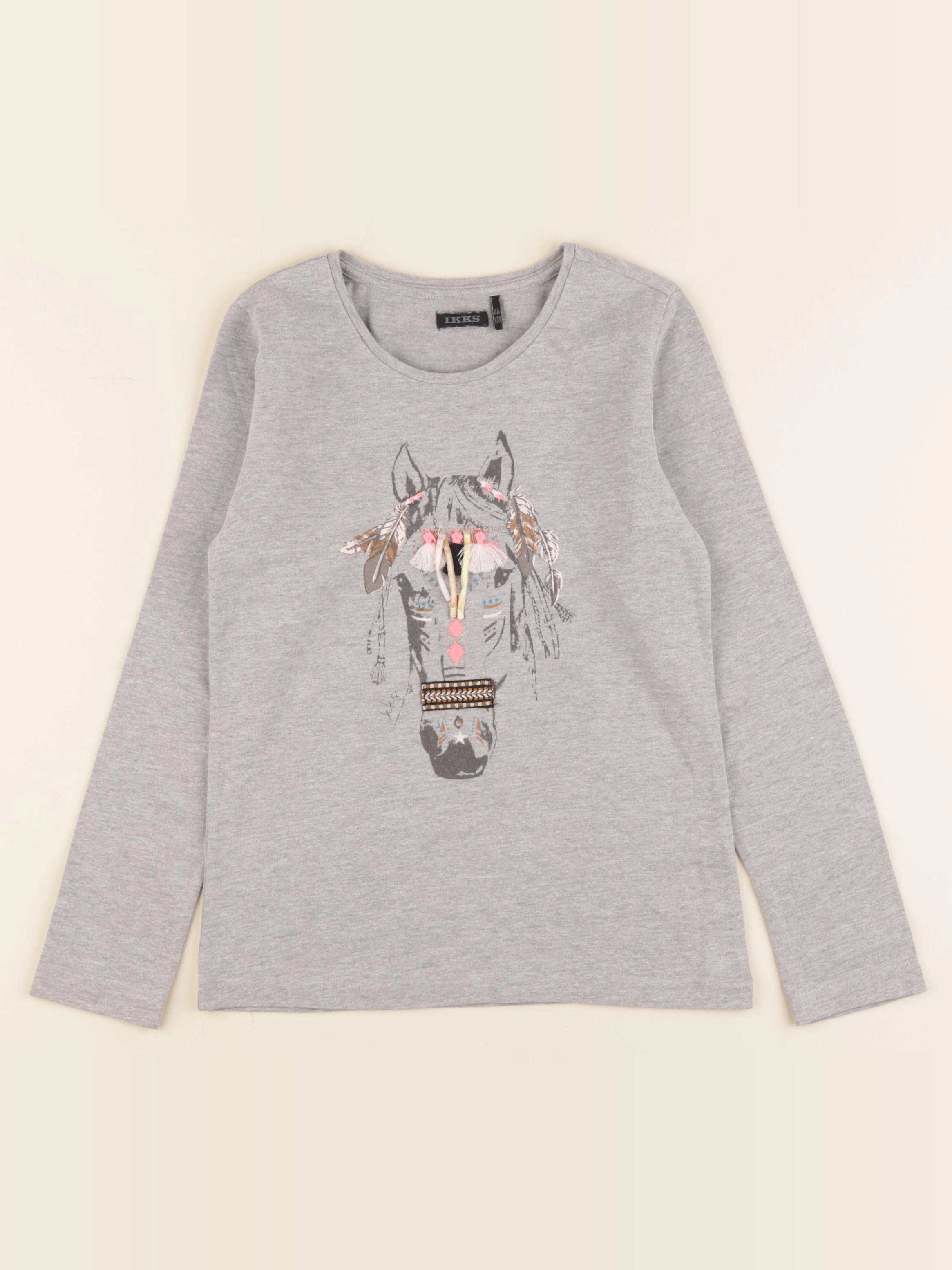 IKKS - tee-shirt gris - 8 ans