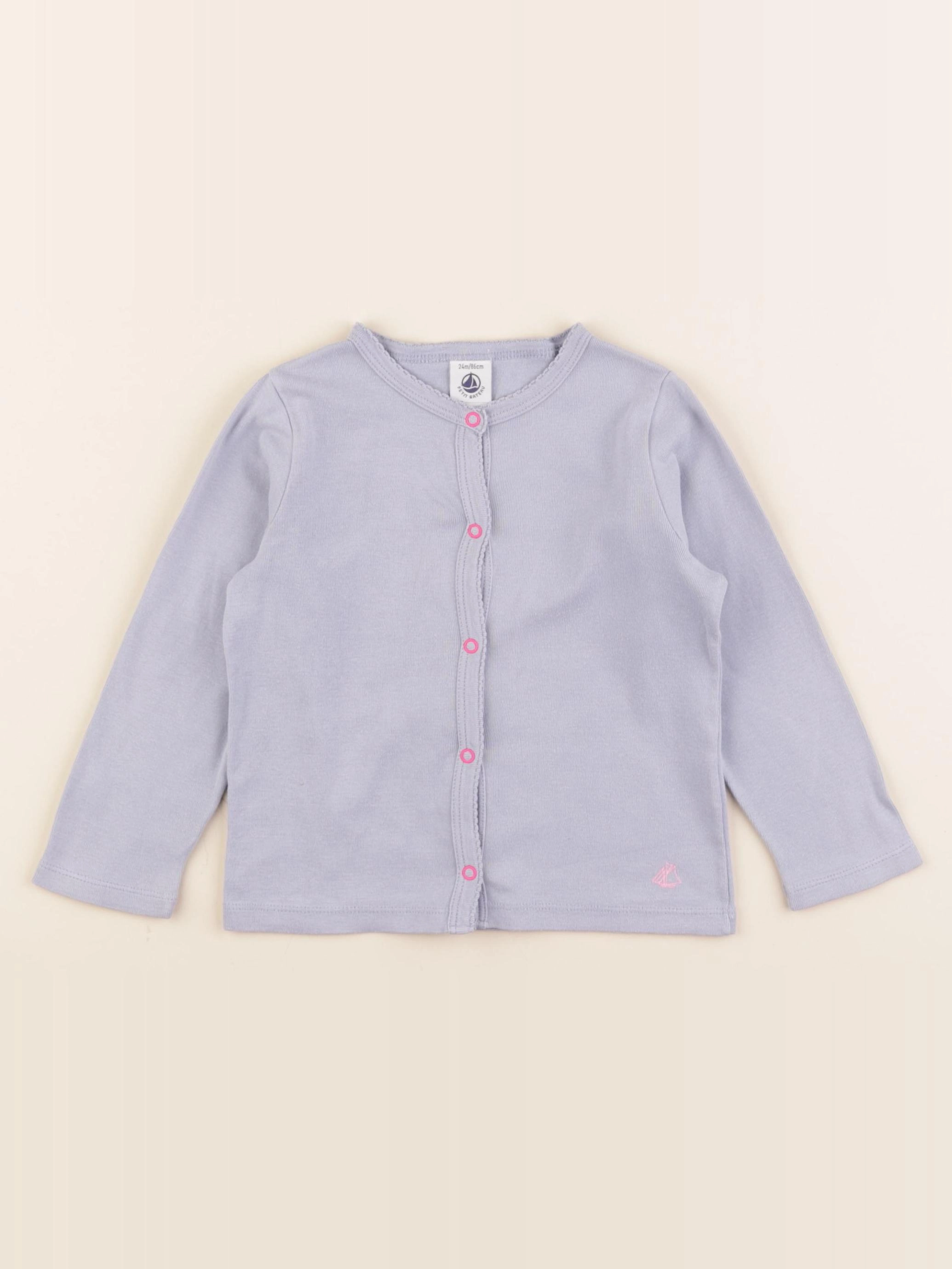 Petit Bateau - tee-shirt bleu - 2 ans