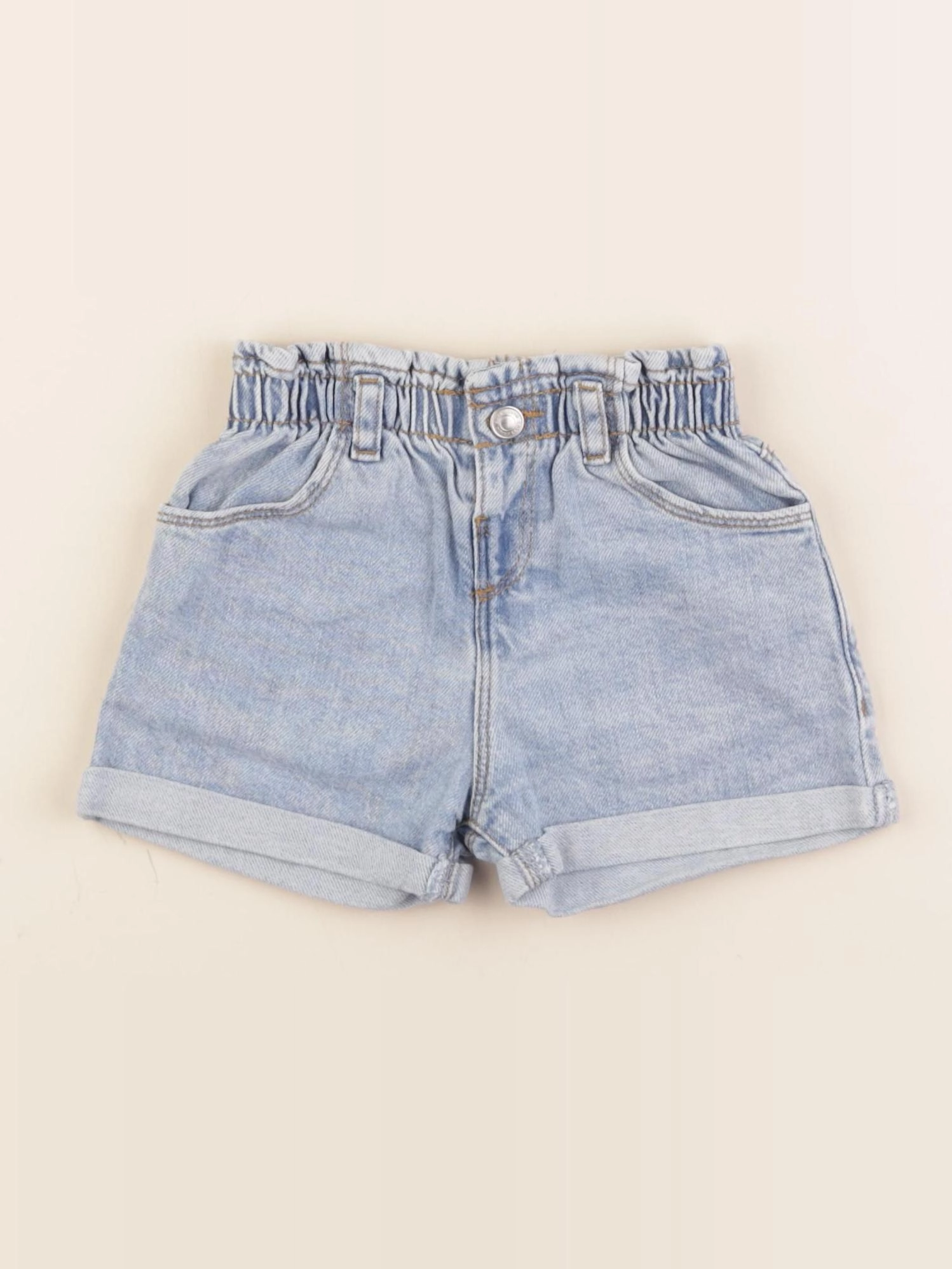 Zara - short bleu - 12/18 mois