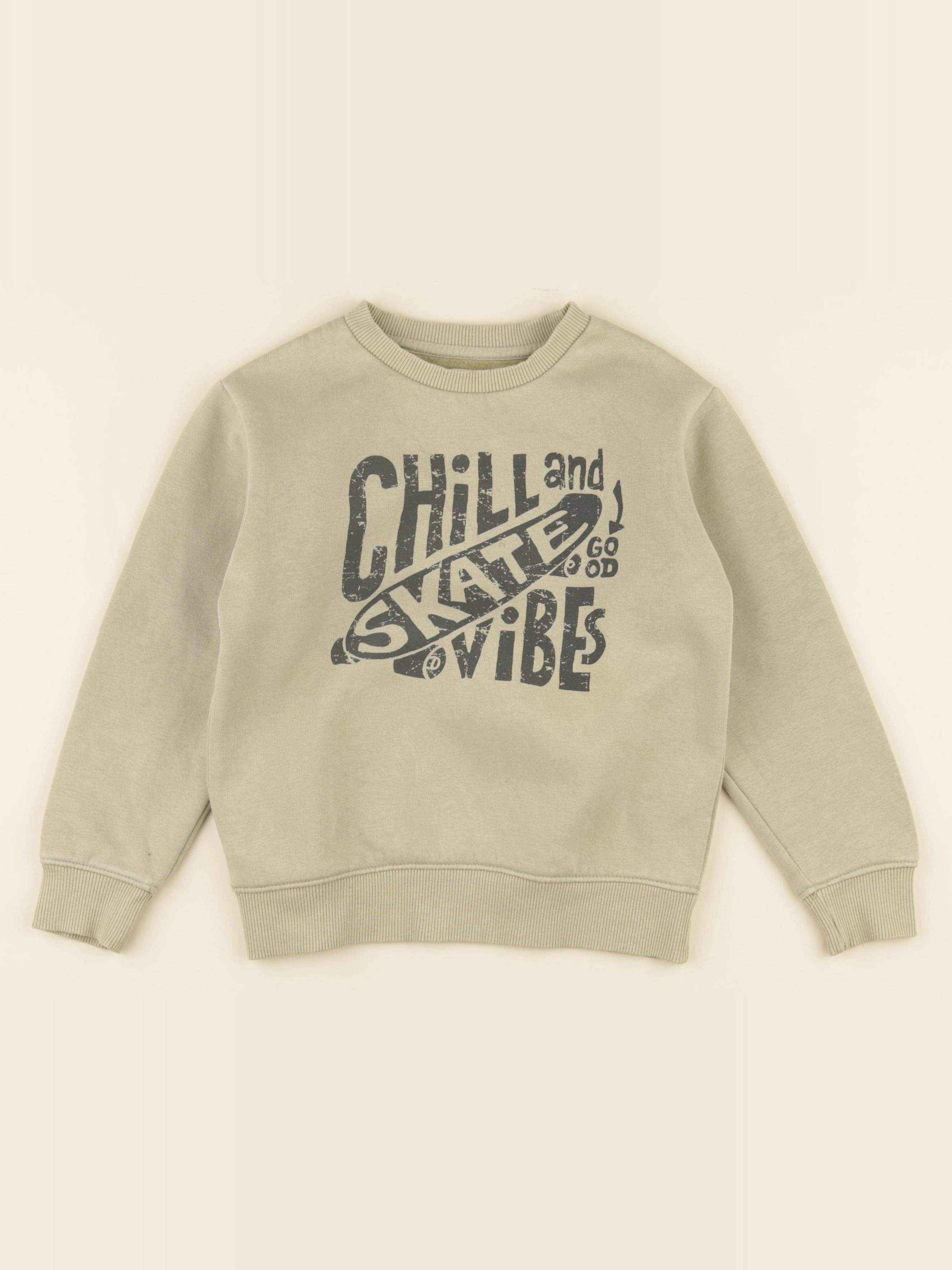 Vertbaudet - sweat vert - 8 ans