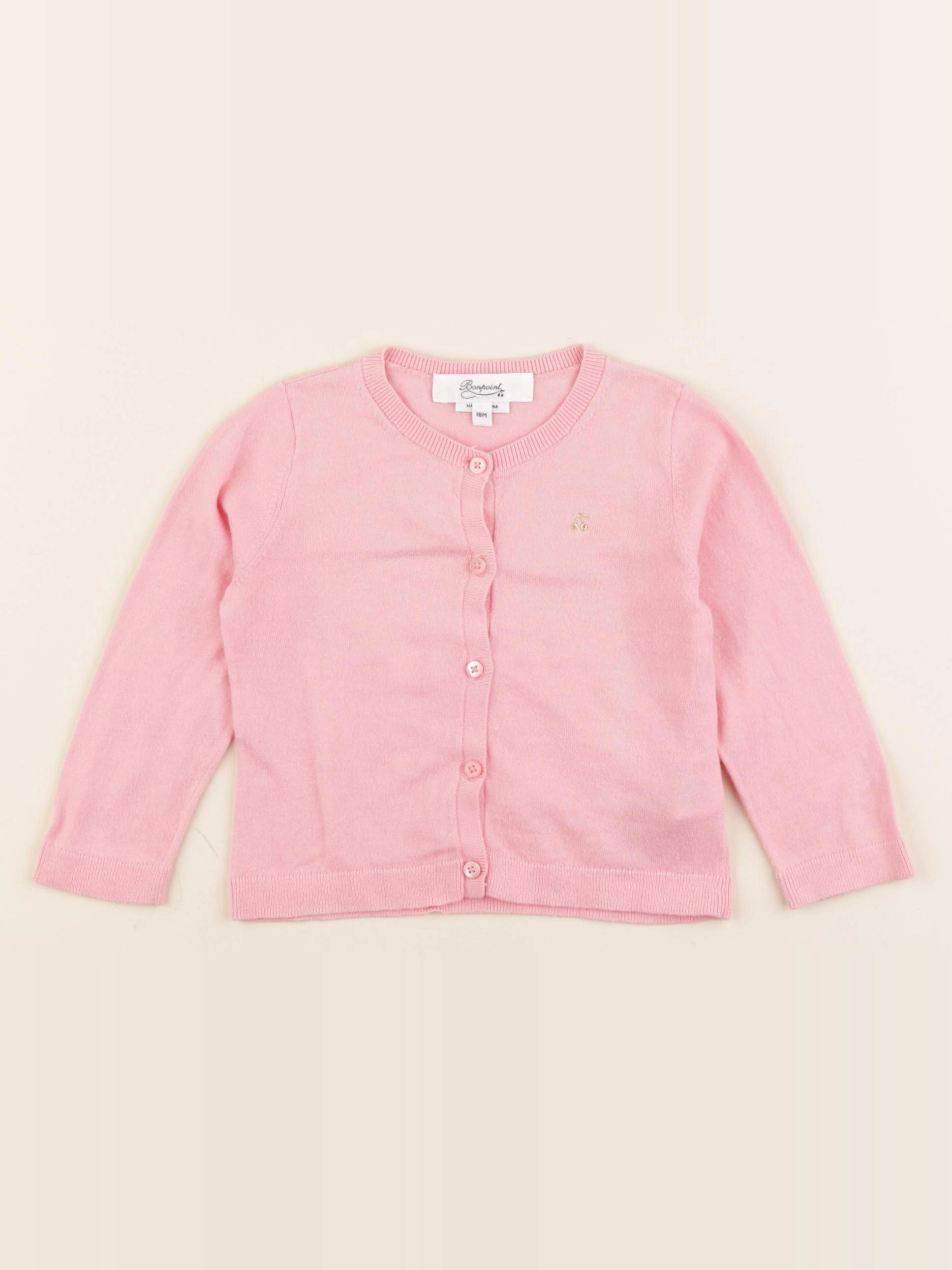 Bonpoint - gilet rose - 18 mois