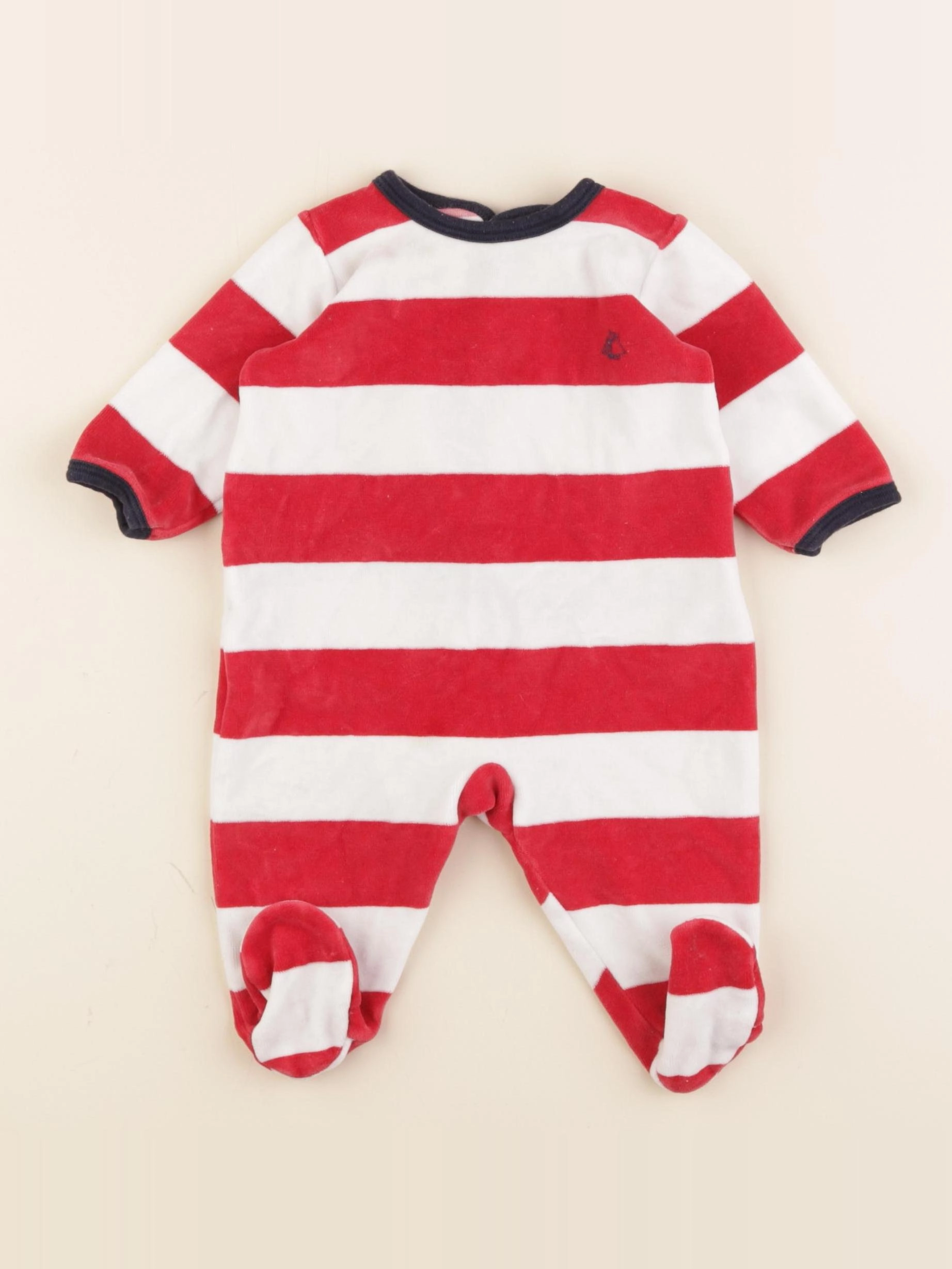 Petit Bateau - pyjama velours rouge - 3 mois
