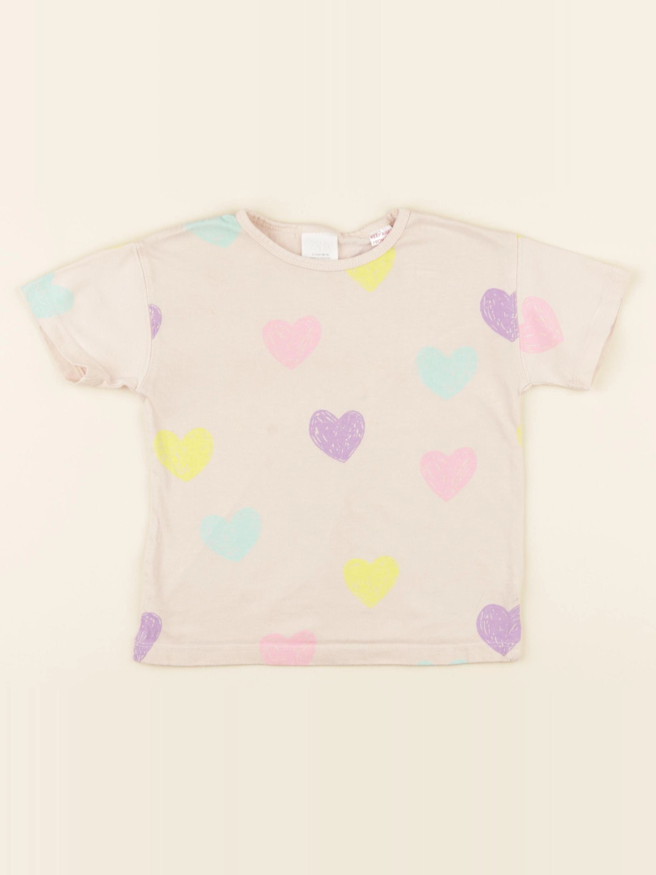 Zara - tee-shirt beige - 3 ans