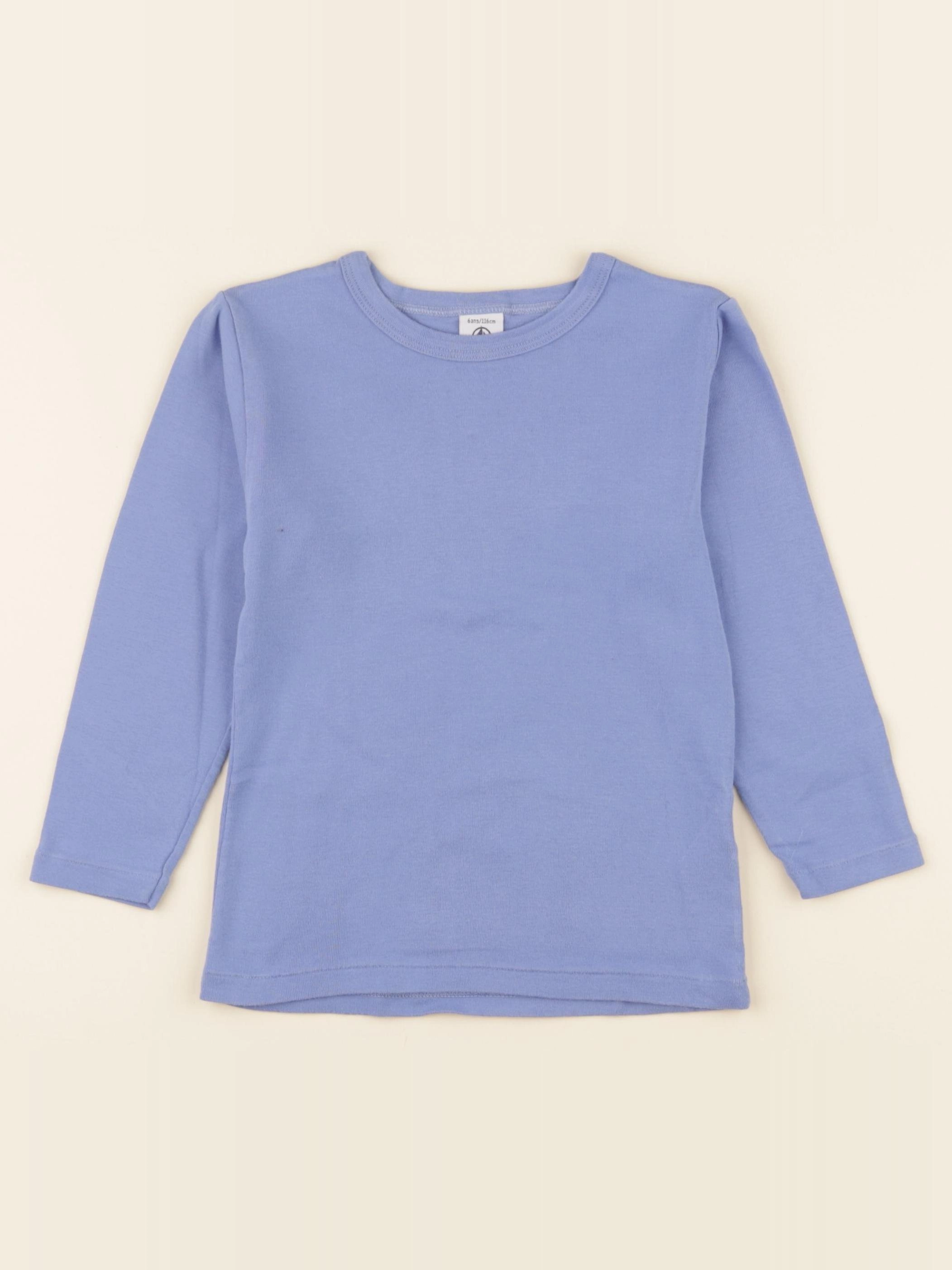 Petit Bateau - tee-shirt bleu - 6 ans