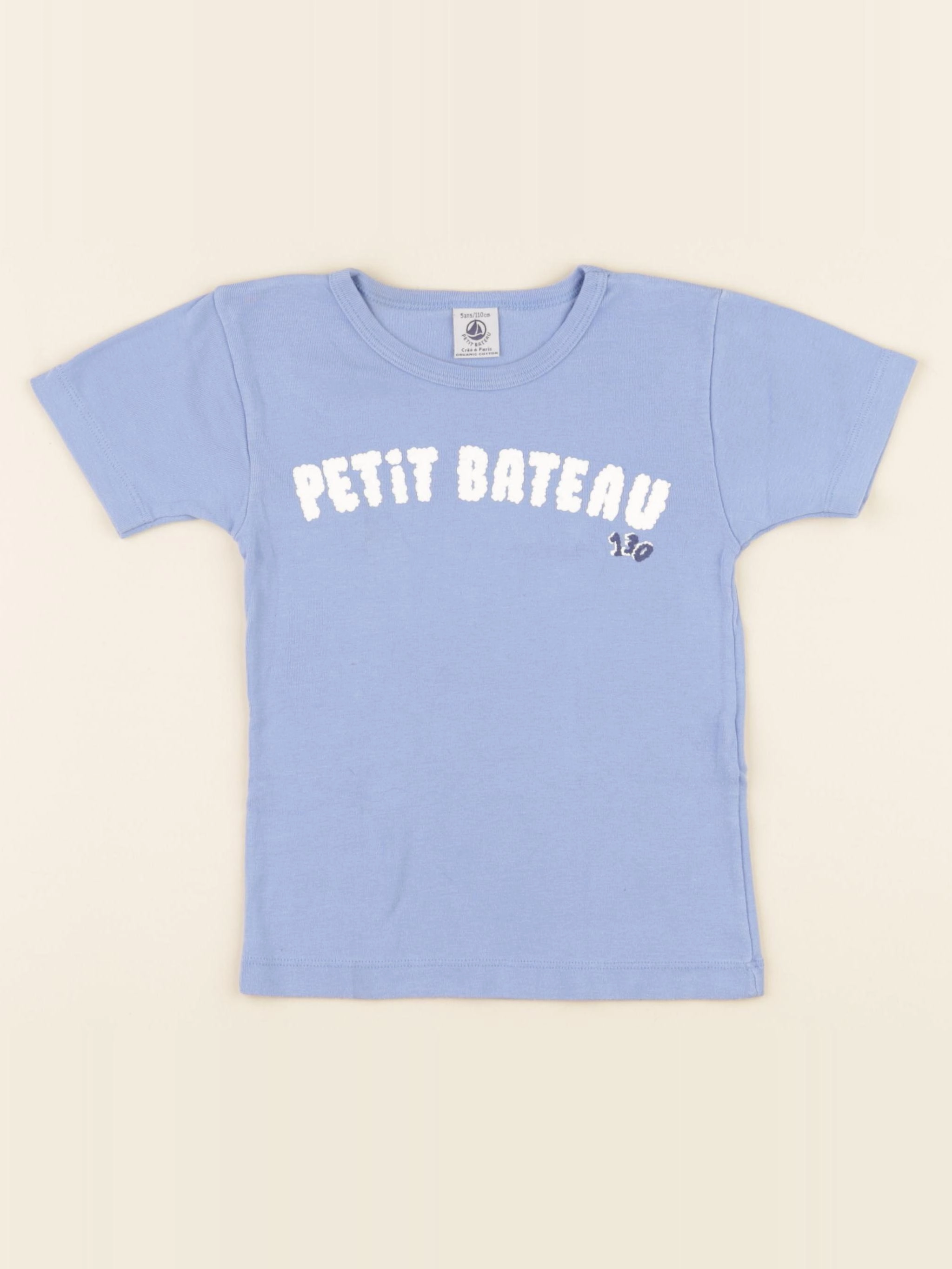 Petit Bateau - tee-shirt bleu - 5 ans