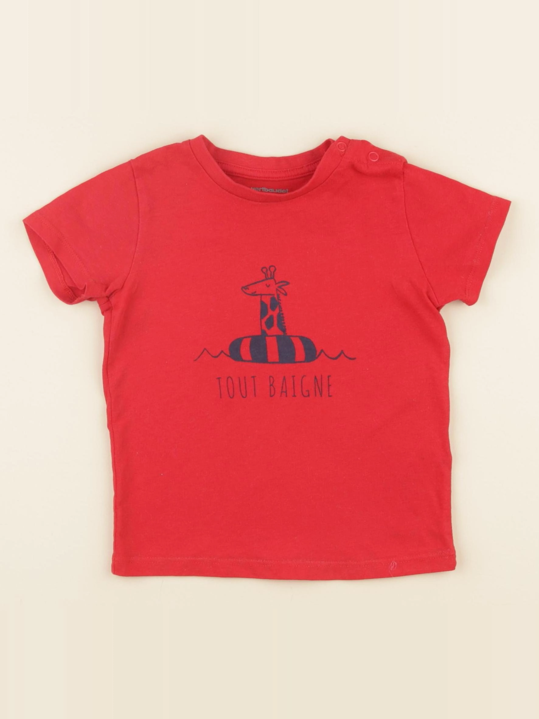 Vertbaudet - tee-shirt rouge - 3 ans