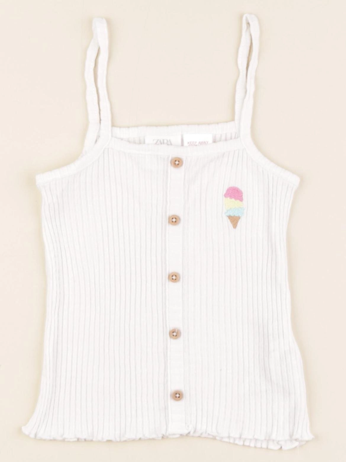 Zara - débardeur blanc - 12/18 mois