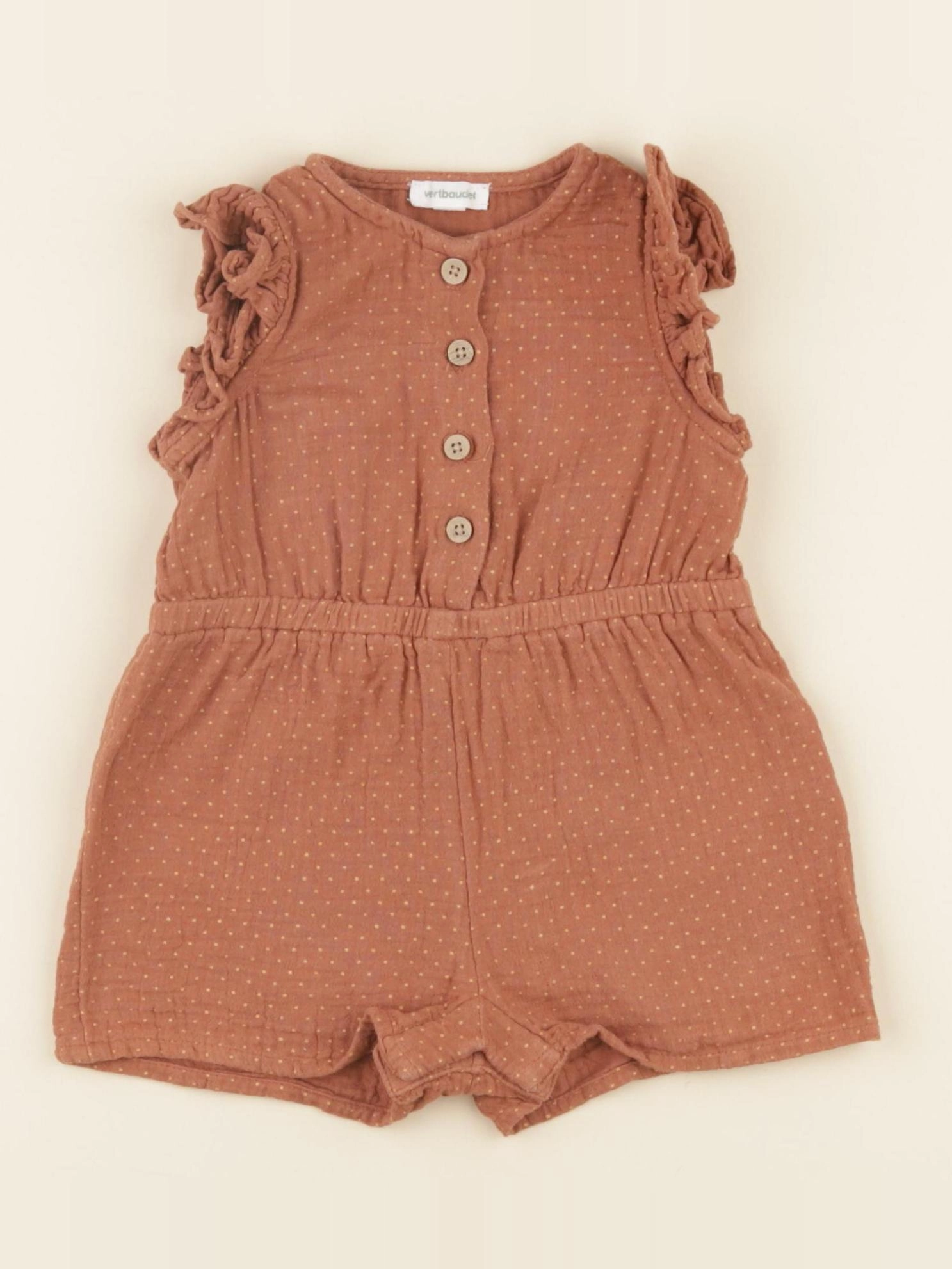 Vertbaudet - combinaison marron - 9 mois