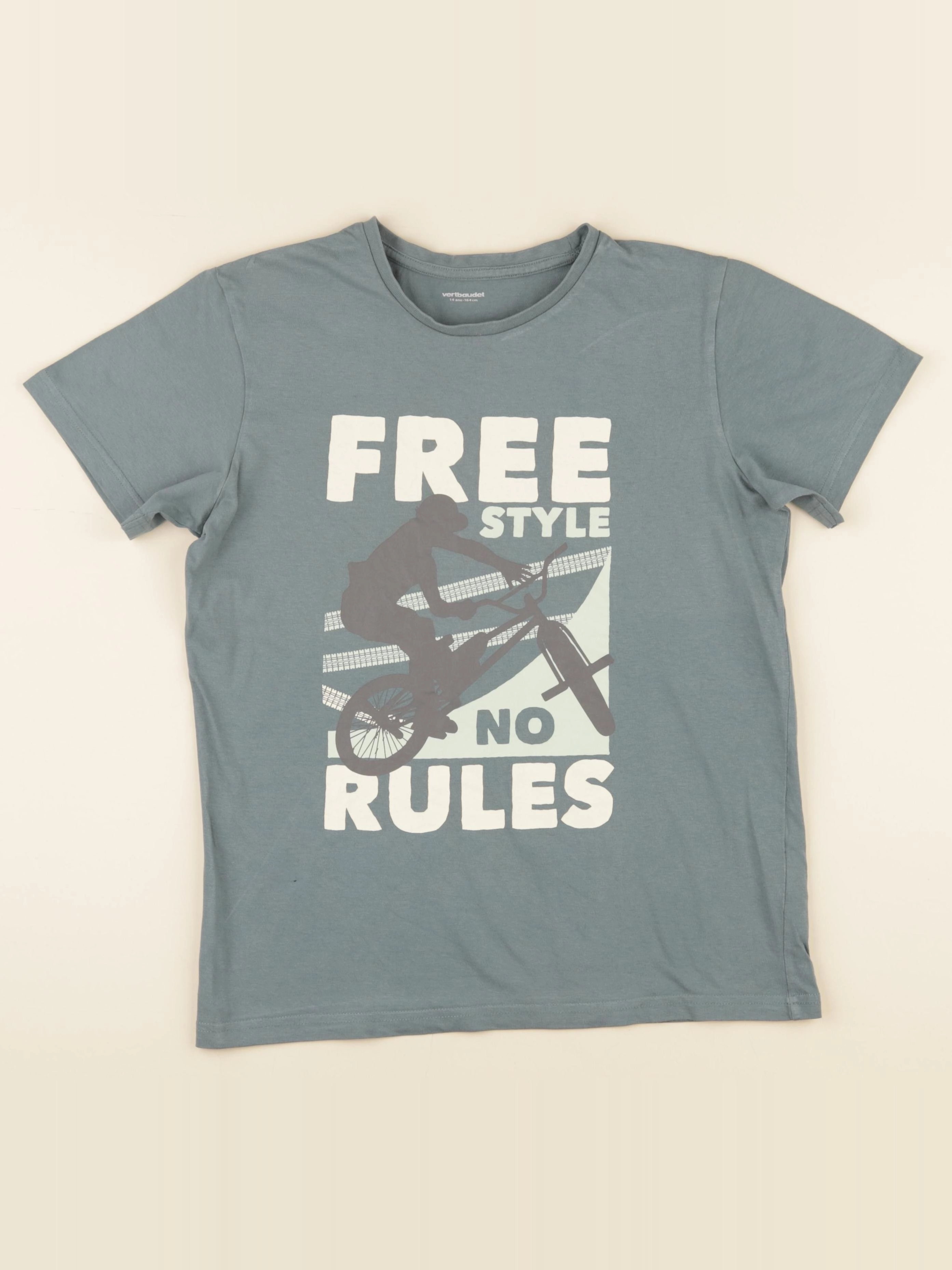 Vertbaudet - tee-shirt bleu - 14 ans