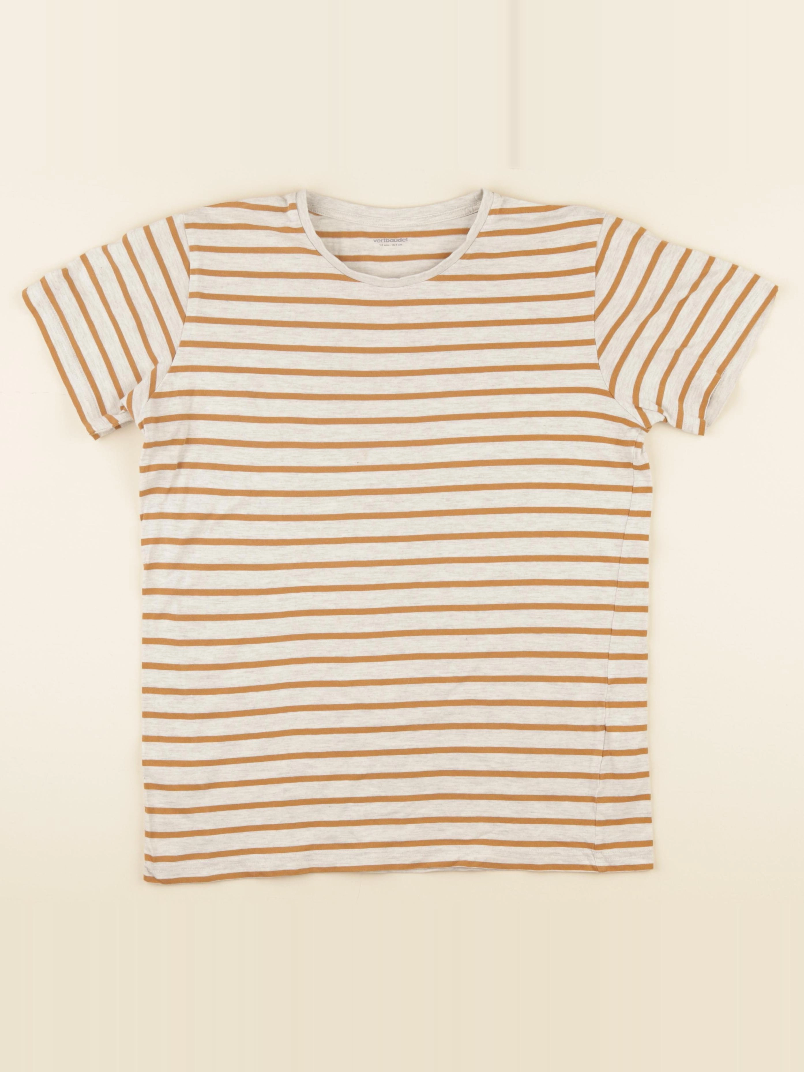 Vertbaudet - tee-shirt gris, orange - 14 ans