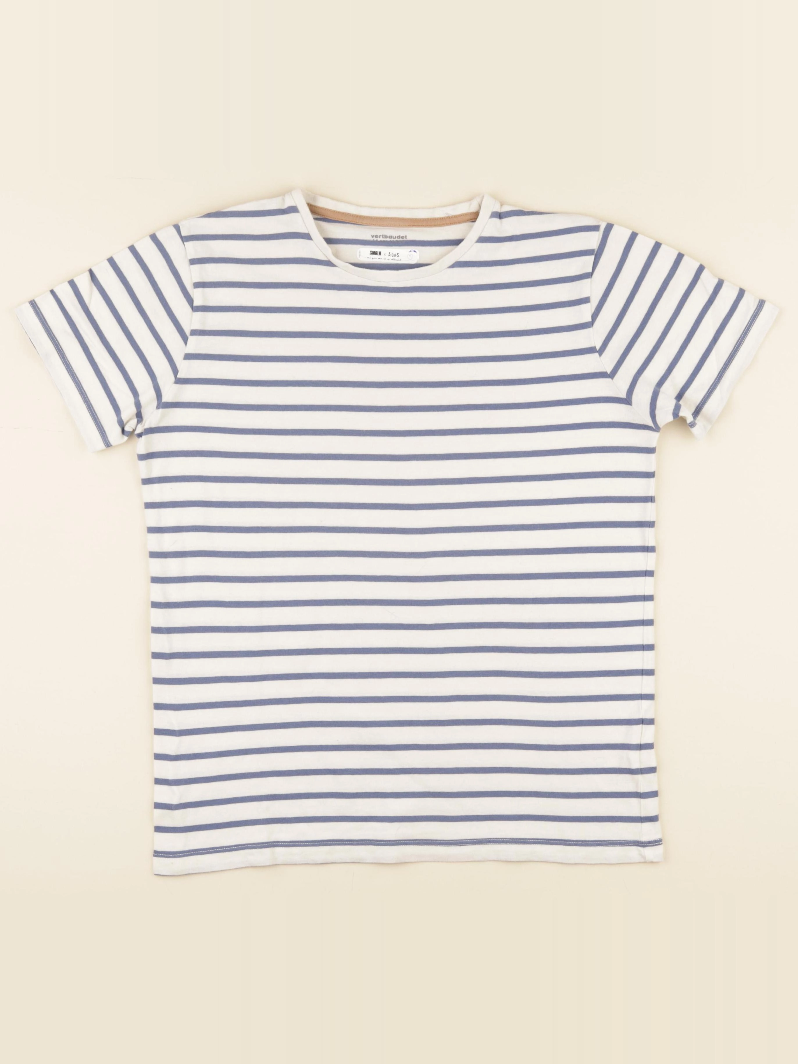 Vertbaudet - tee-shirt blanc, bleu - 14 ans