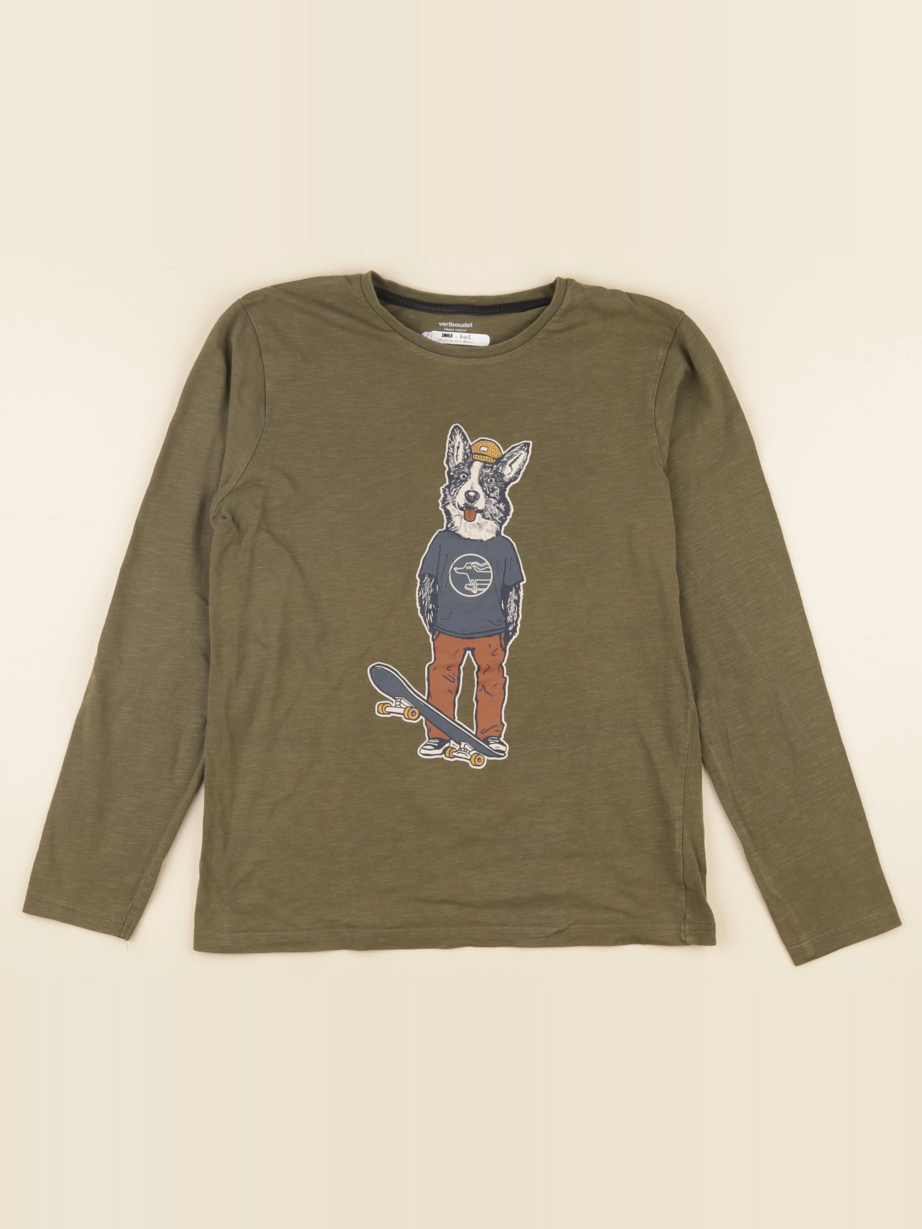 Vertbaudet - tee-shirt vert - 14 ans