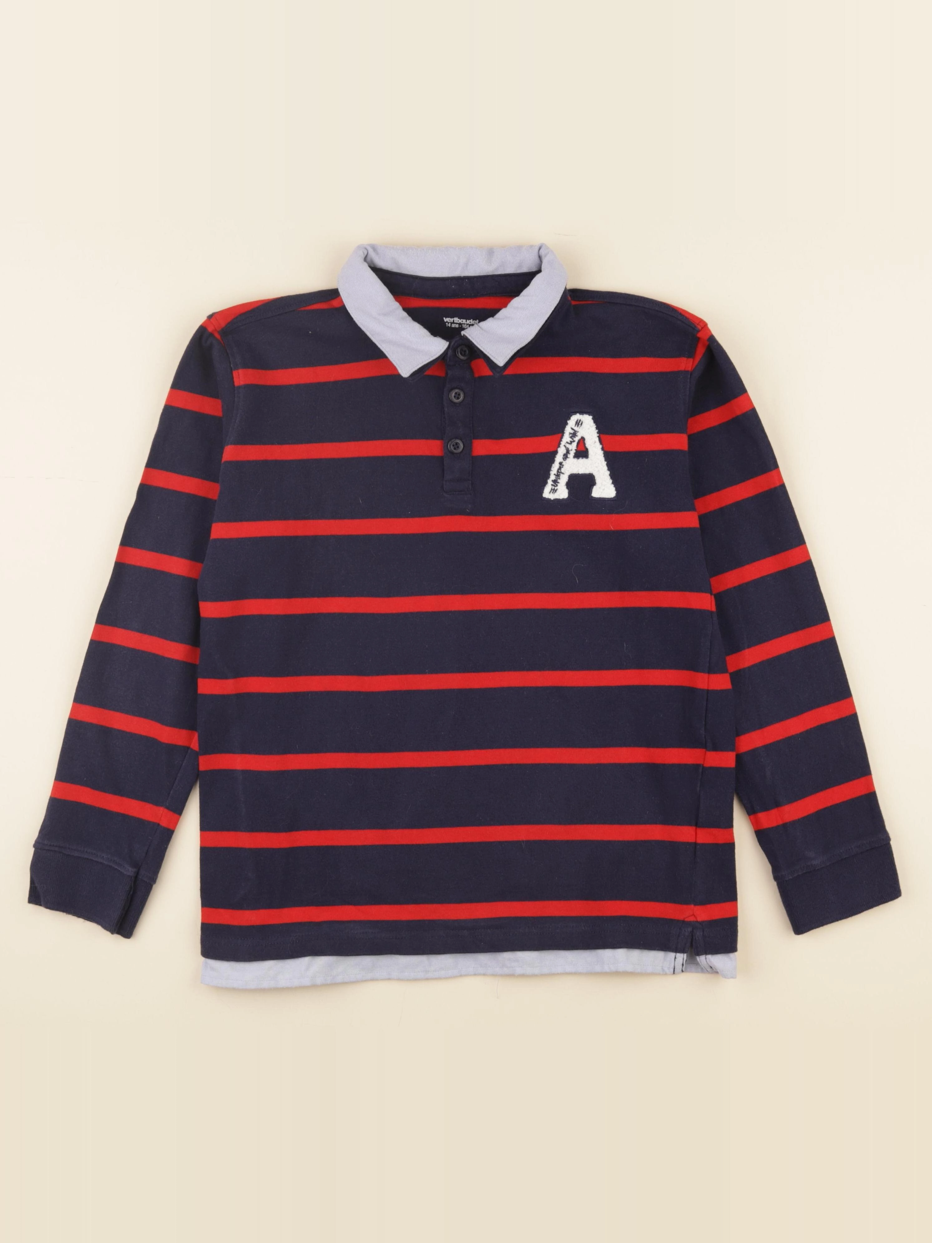Vertbaudet - polo bleu - 14 ans