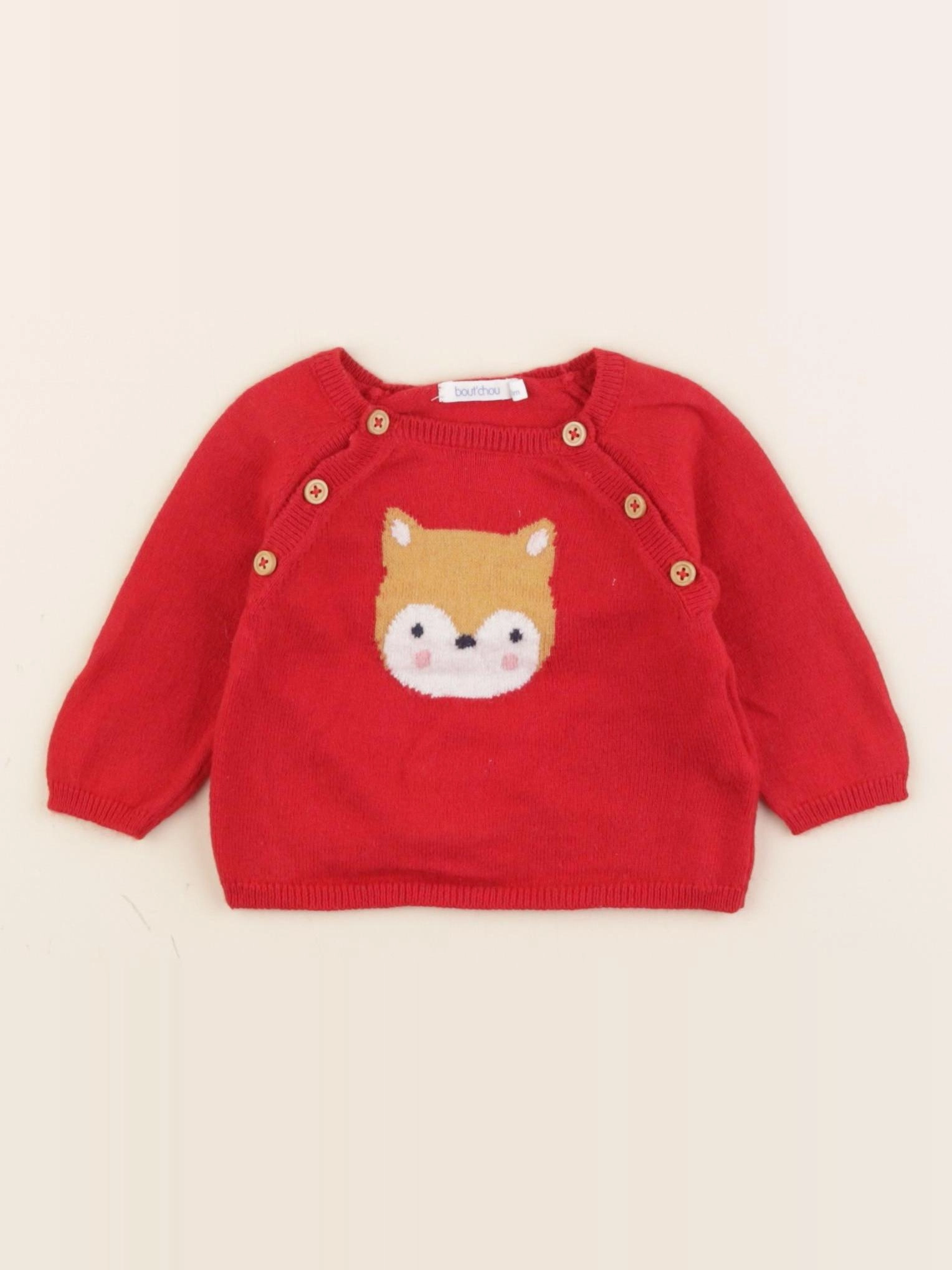 H&M - pull rouge - 1 mois