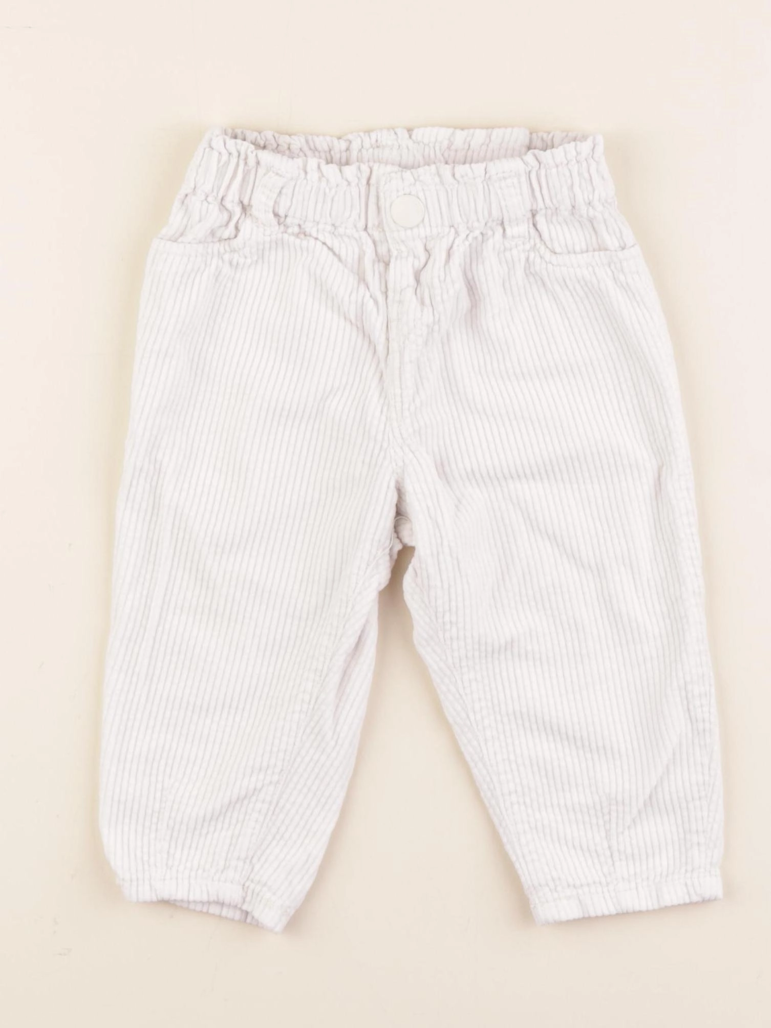 H&M - pantalon blanc - 9/12 mois