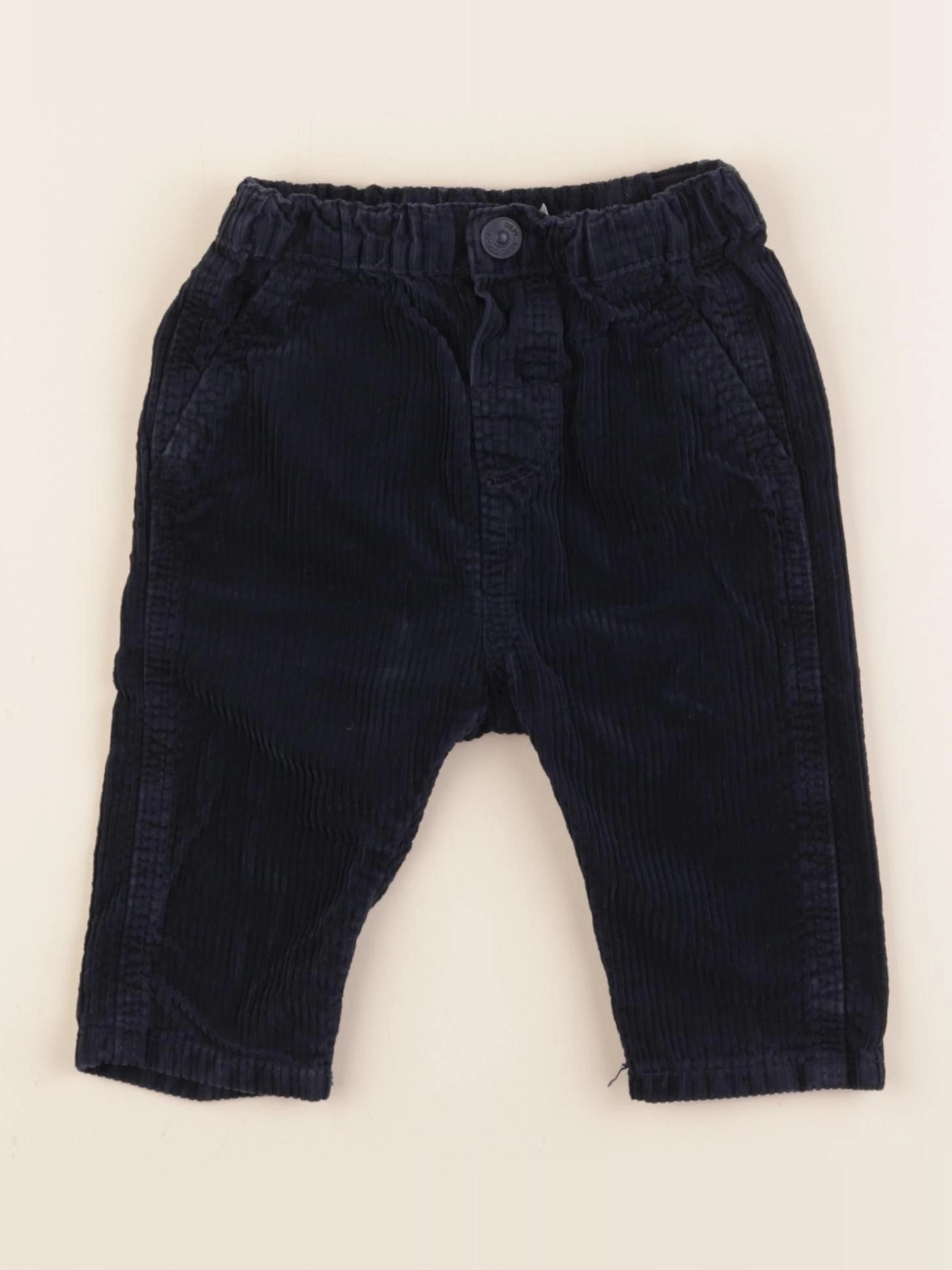 H&M - pantalon bleu - 6/9 mois