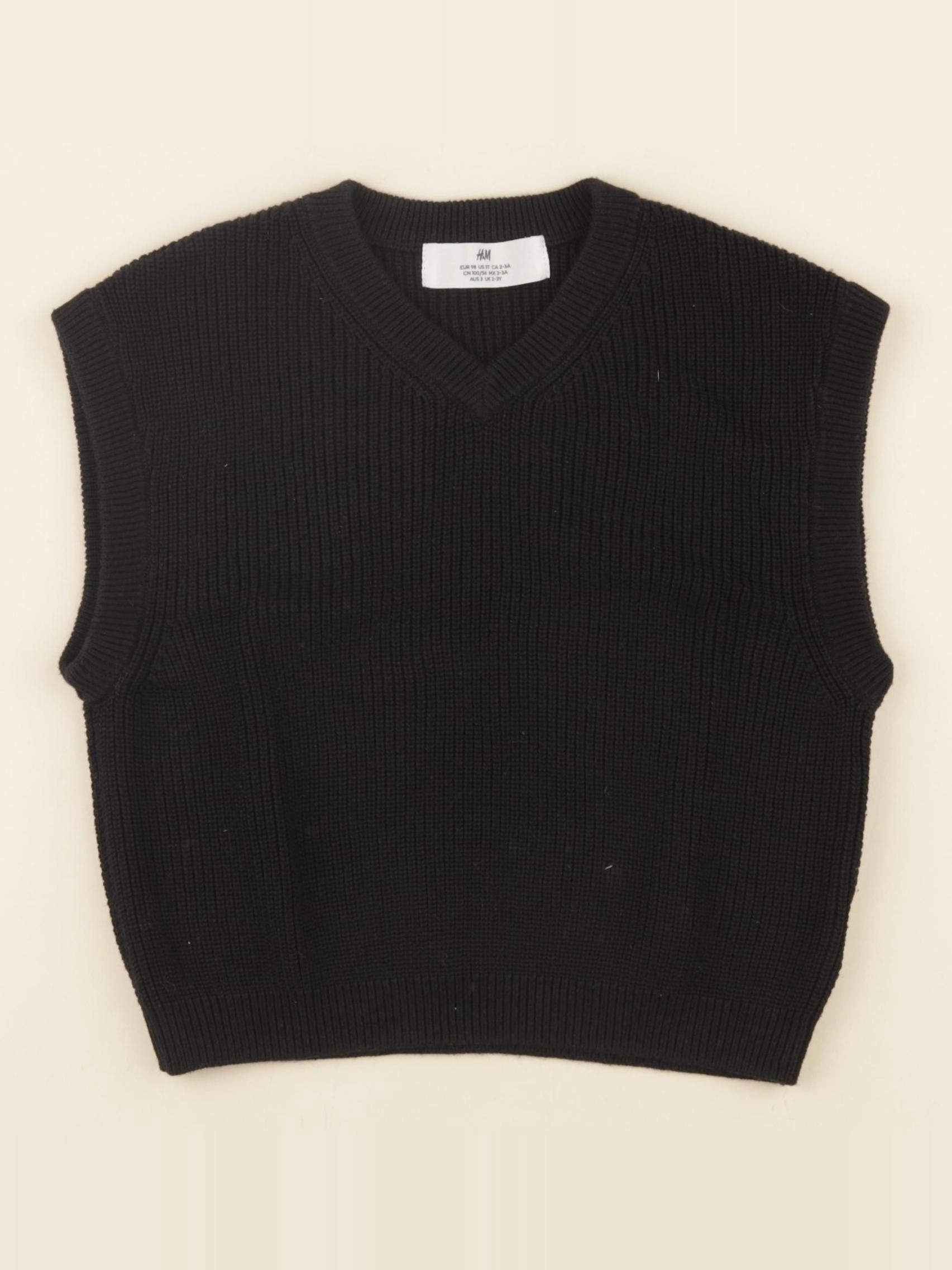 H&M - pull noir - 2/3 ans