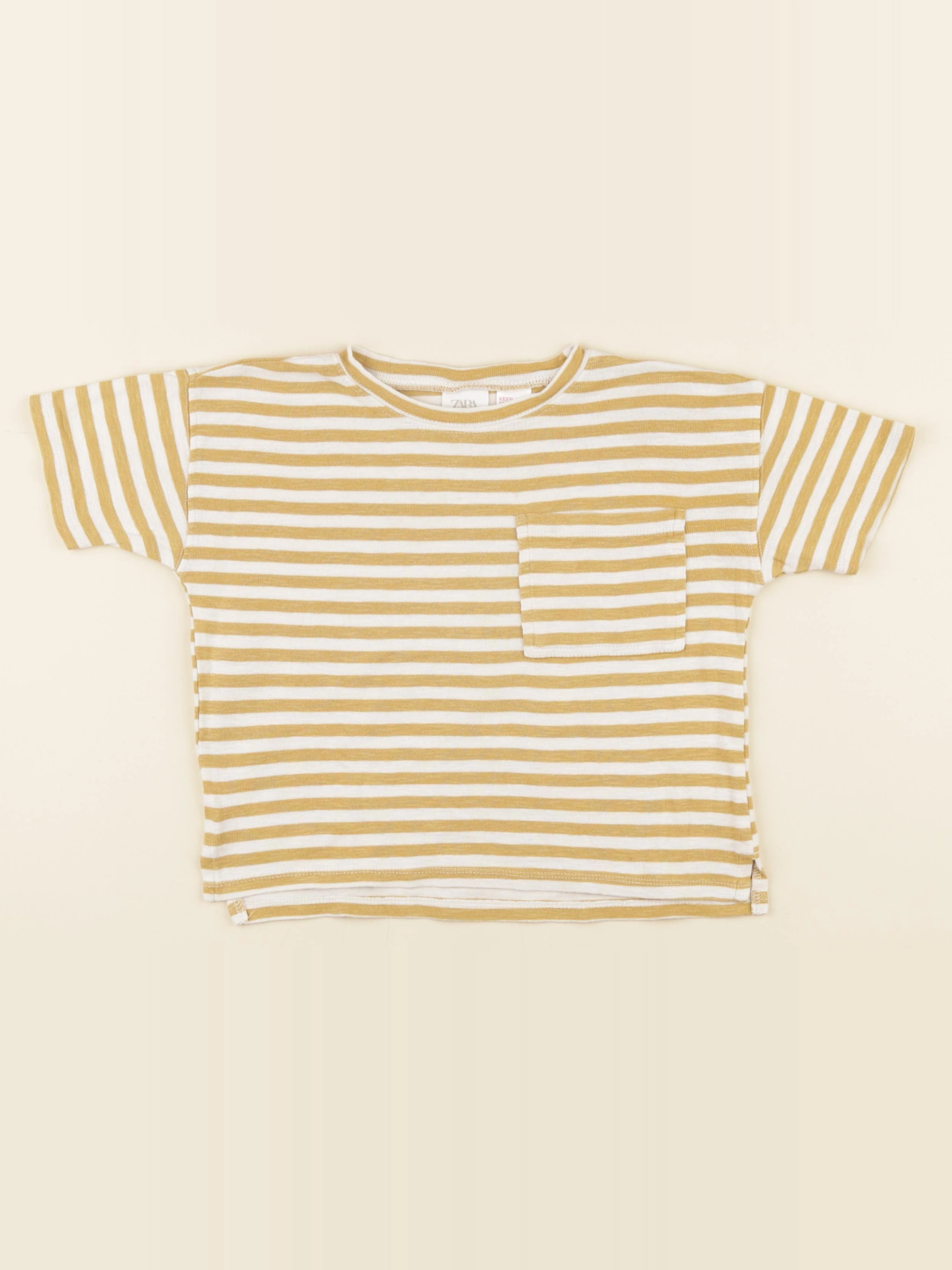 Zara - tee-shirt beige - 3/4 ans