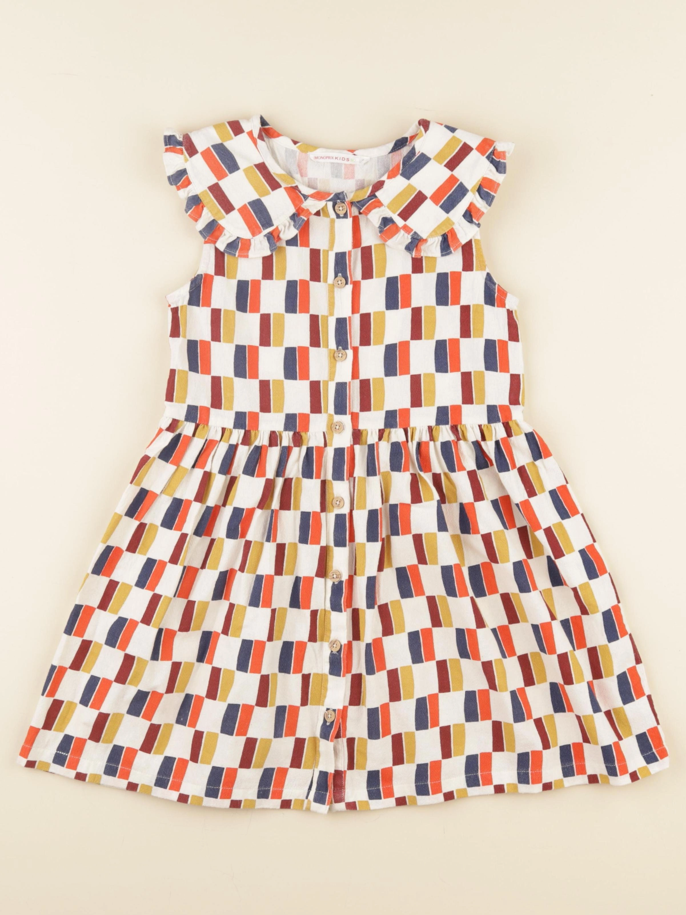 Monoprix - robe multicolore - 6 ans