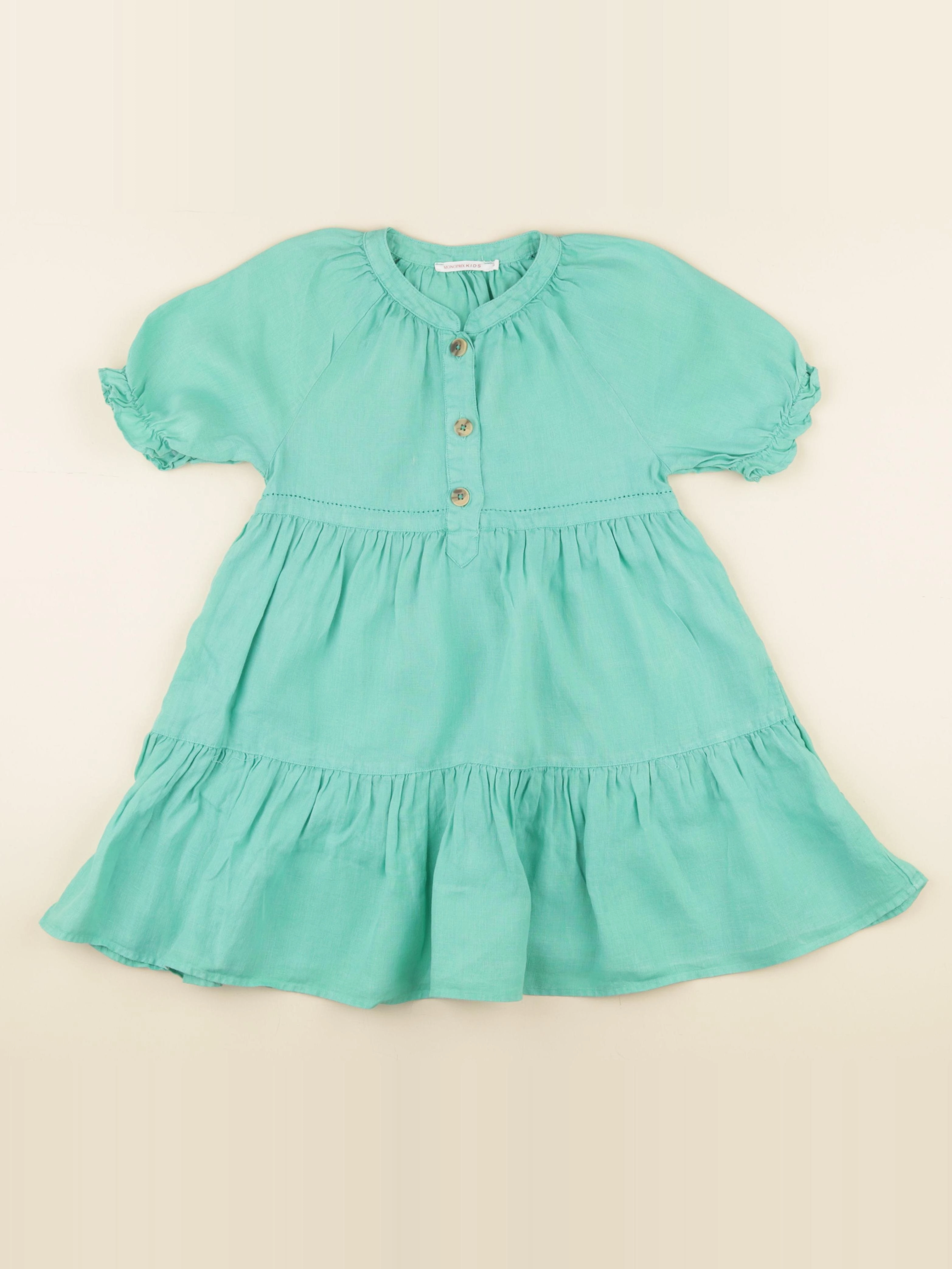 Monoprix - robe vert - 6 ans