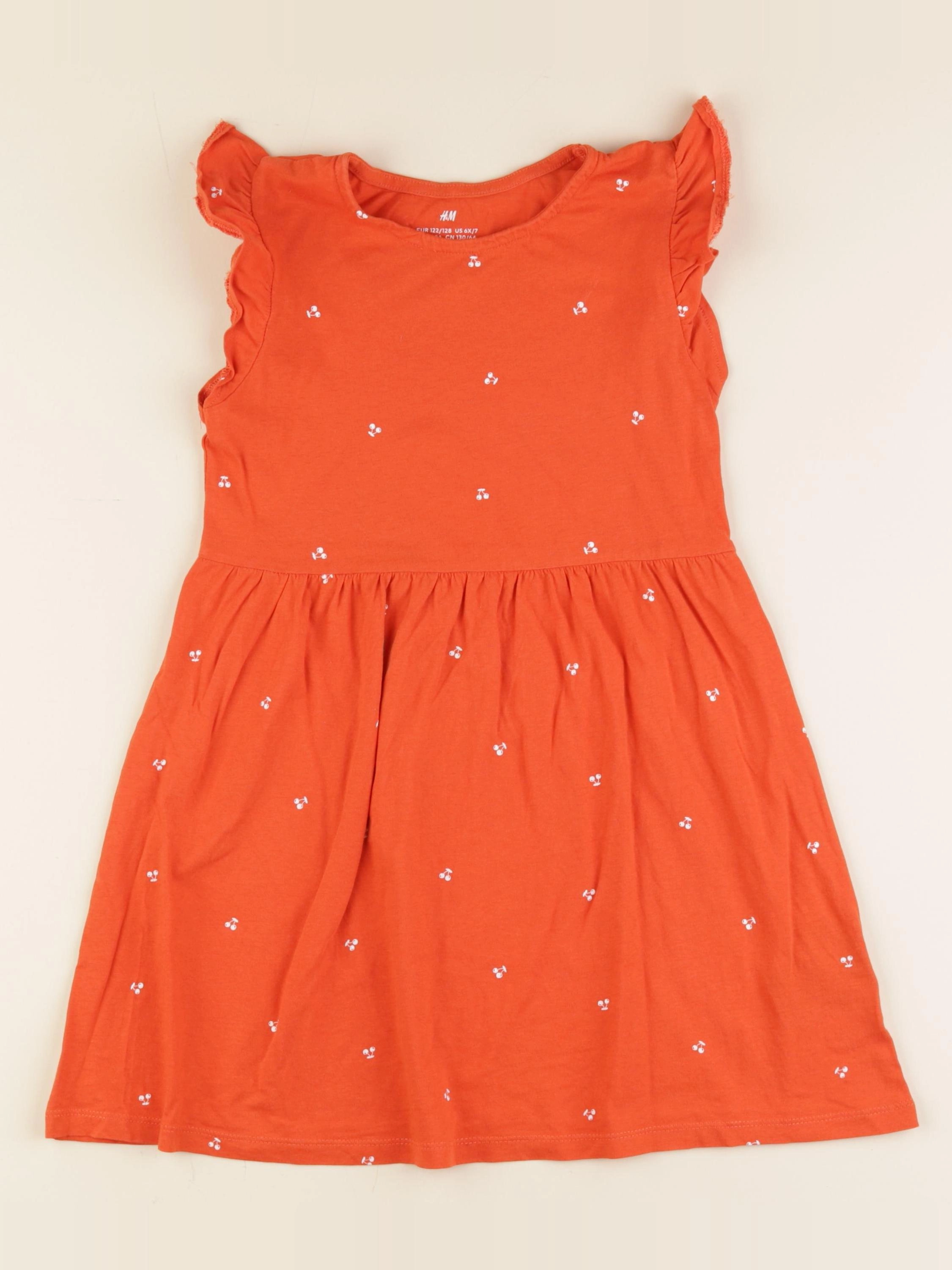 H&M - robe orange - 6/7 ans