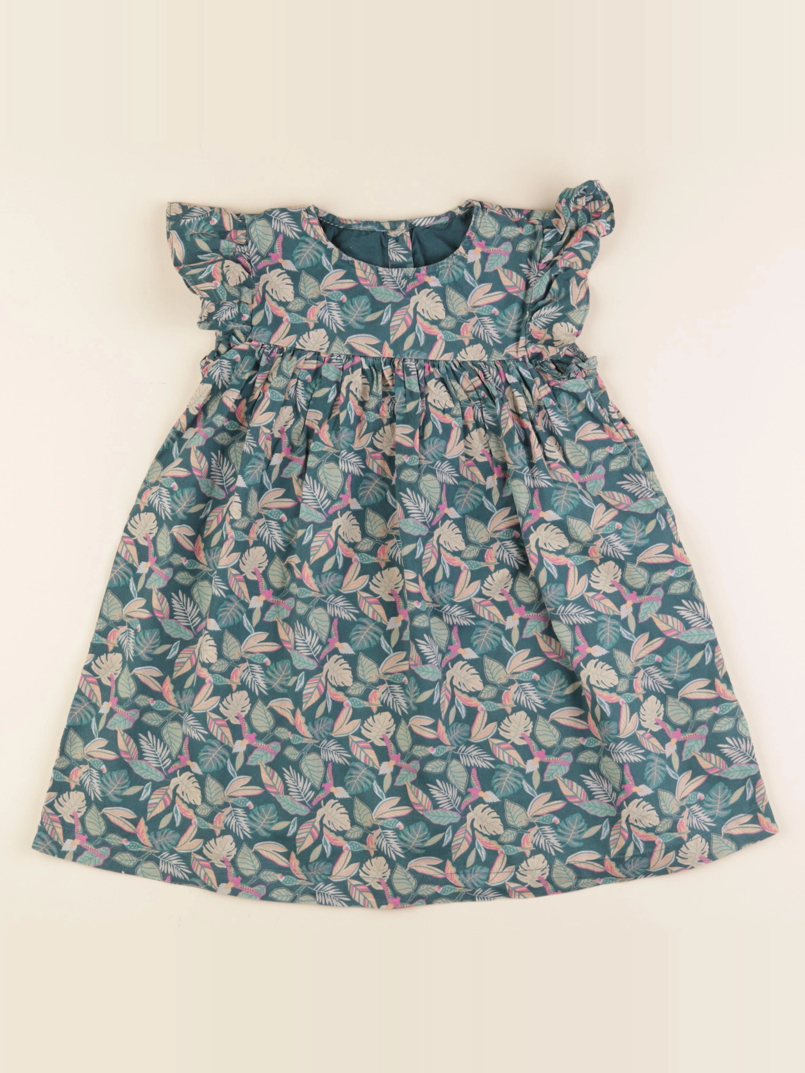 Vertbaudet - robe rose, vert - 6 ans