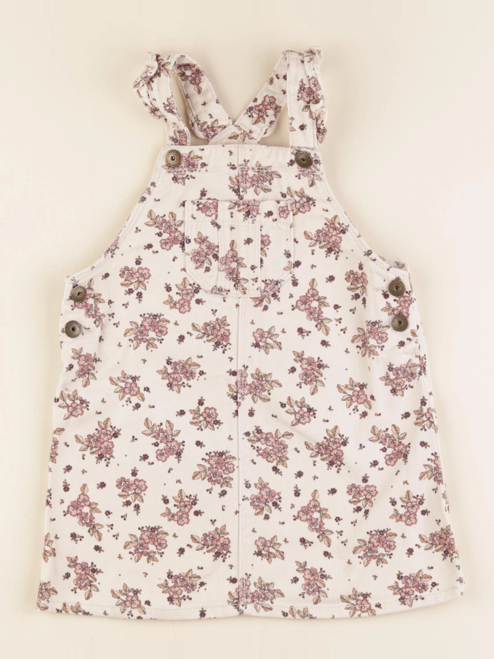 Vertbaudet - robe beige, rose - 4 ans