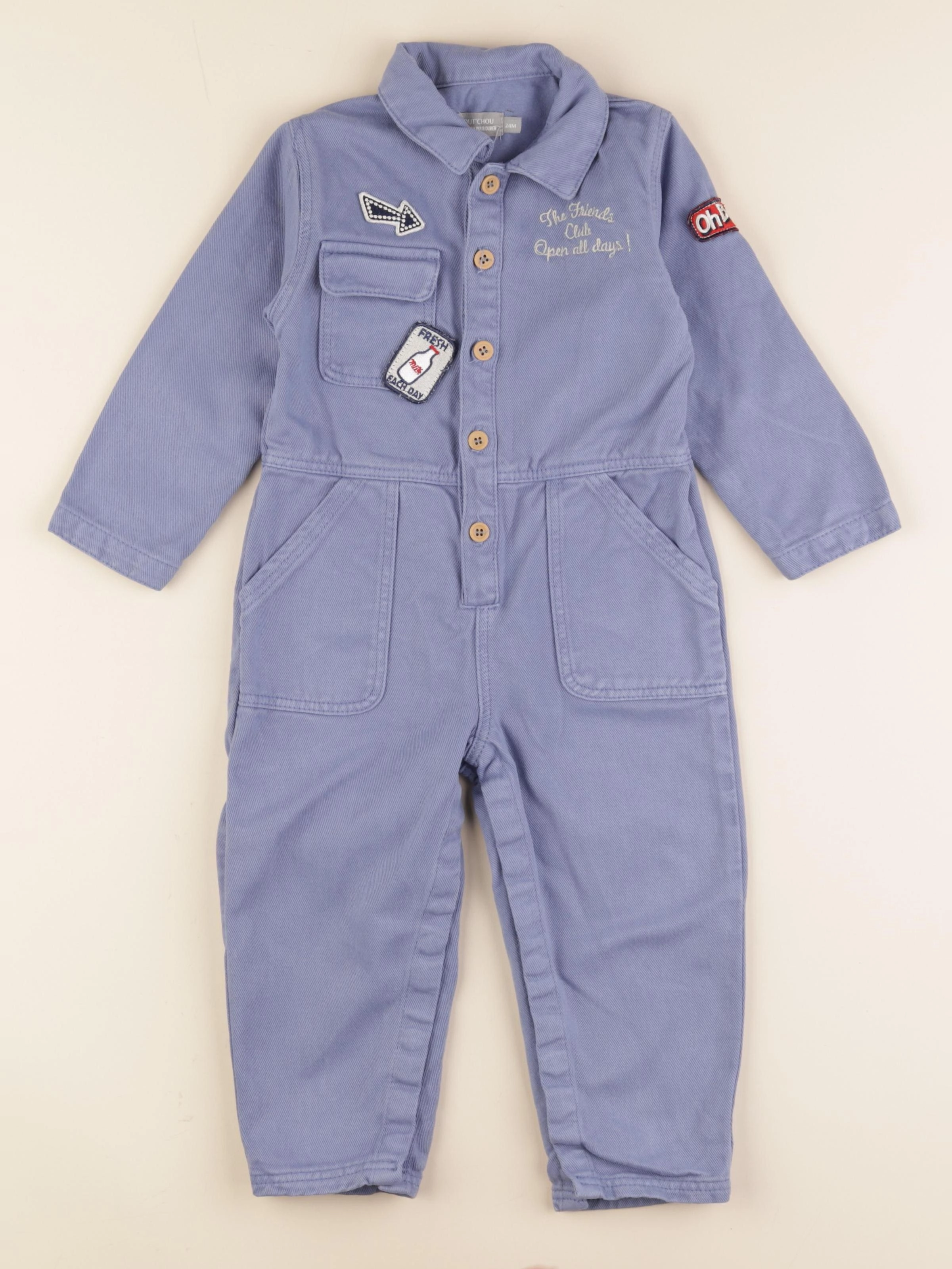 Boutchou - combinaison bleu, argent - 24 mois