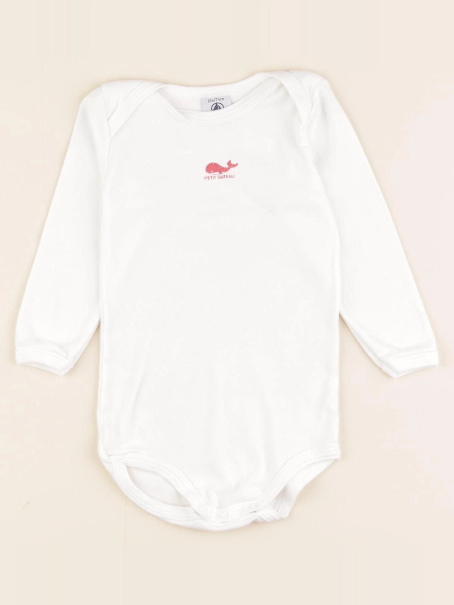 Petit Bateau - body blanc - 12 mois