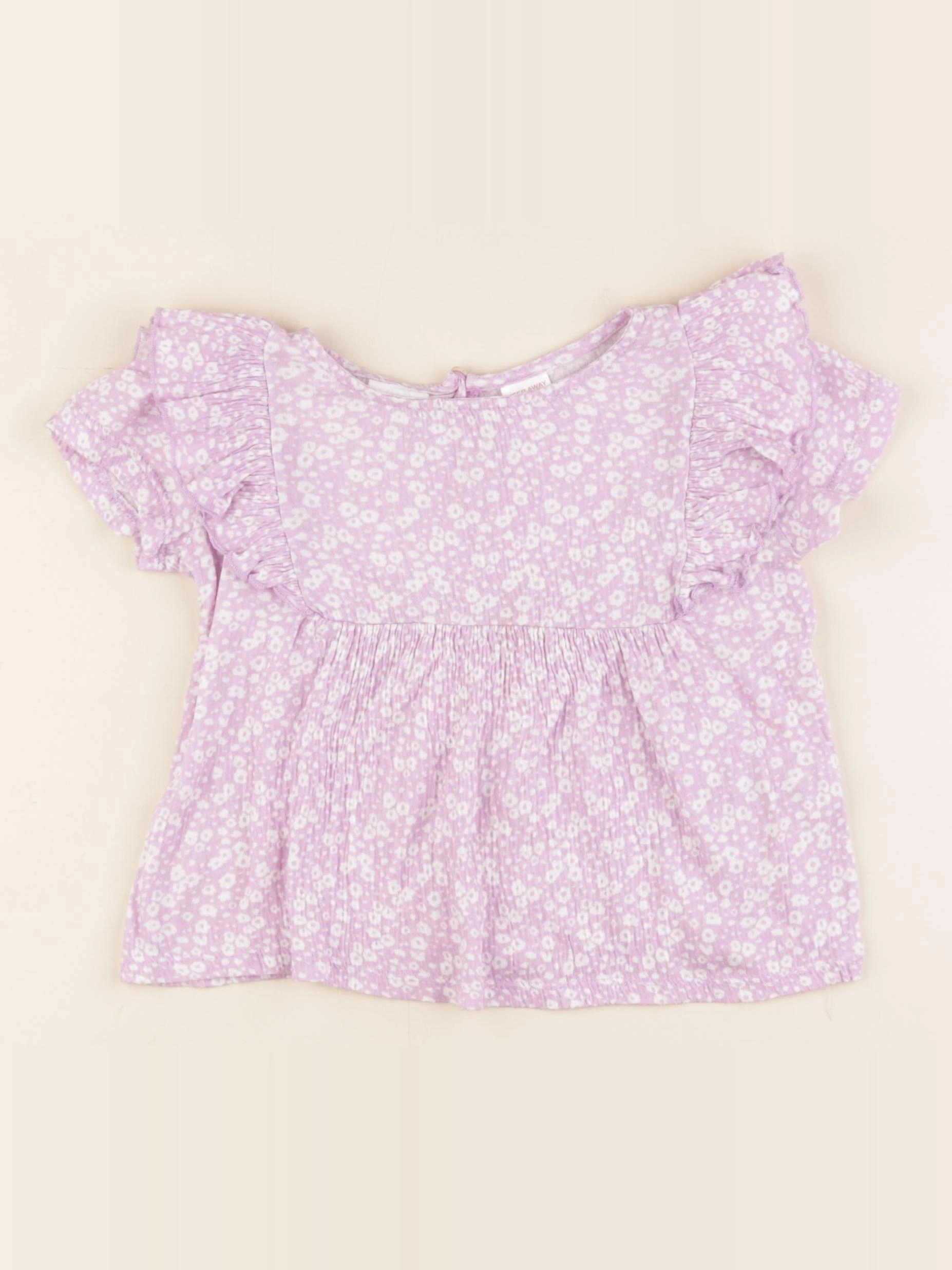 Zara - blouse blanc, violet - 3/4 ans