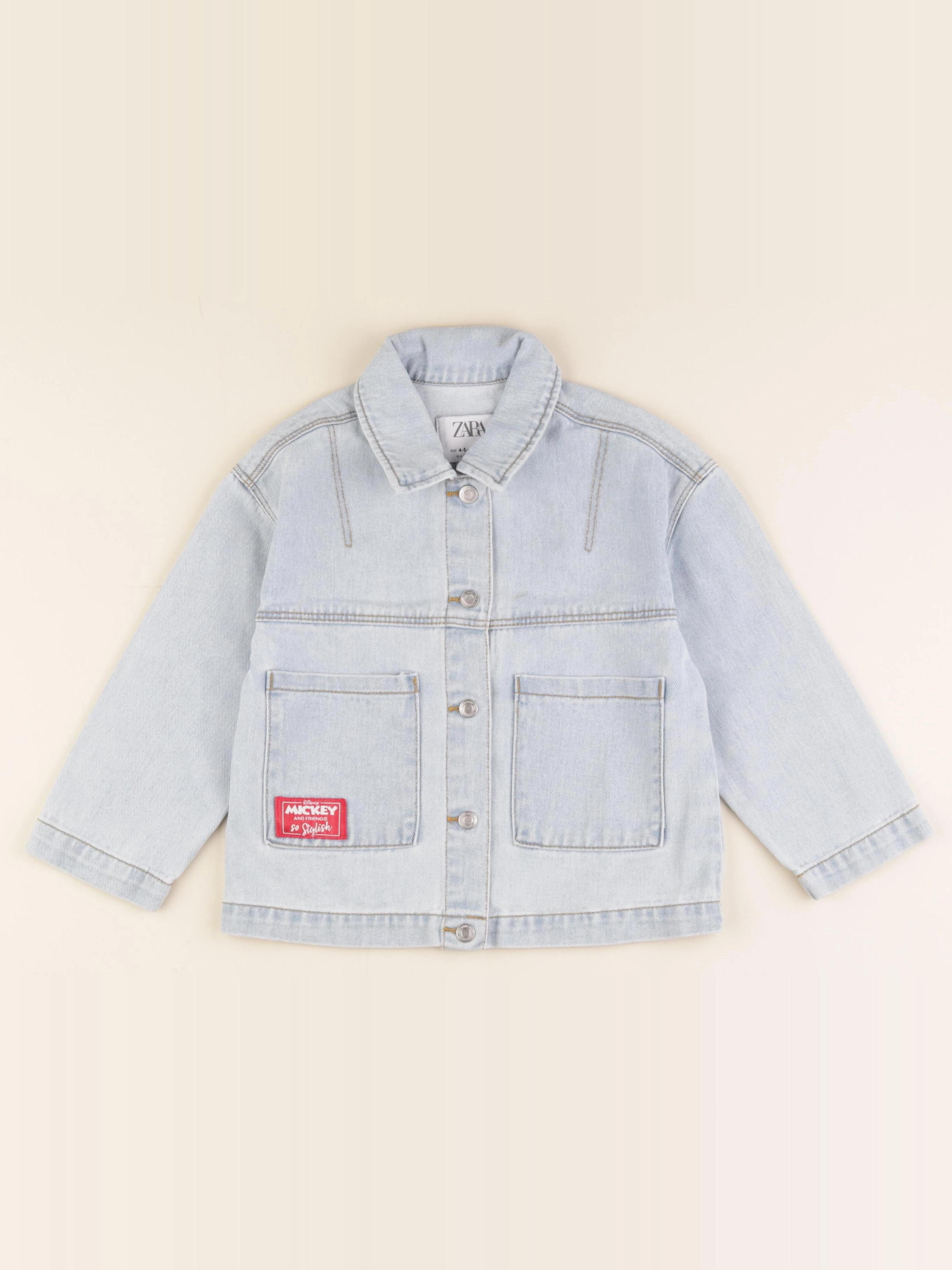 Zara - veste imprimé au dos bleu - 4/5 ans