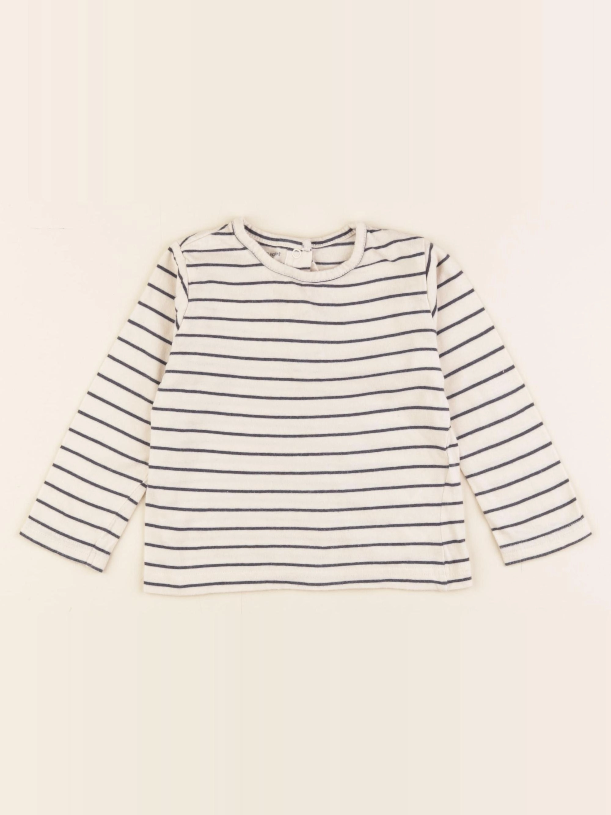 Vertbaudet - tee-shirt beige, bleu - 18 mois